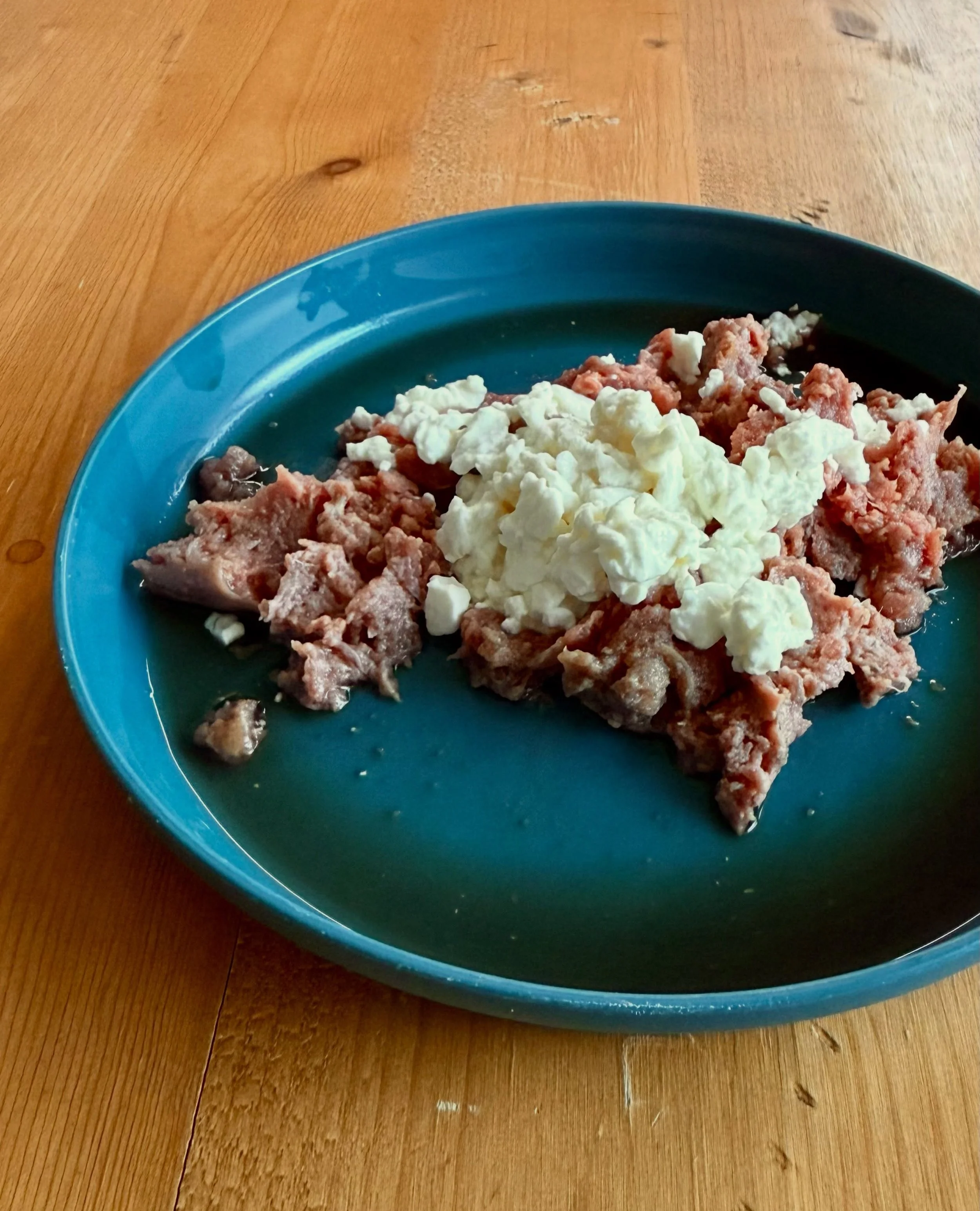 Plate of raw whole turkey, quail, and raw/unpasteurized cottage cheese. A prey meal for my little lions.

#rawfedcats #rawfedcatsofinstagram #rawpetfood #cats #preymodel