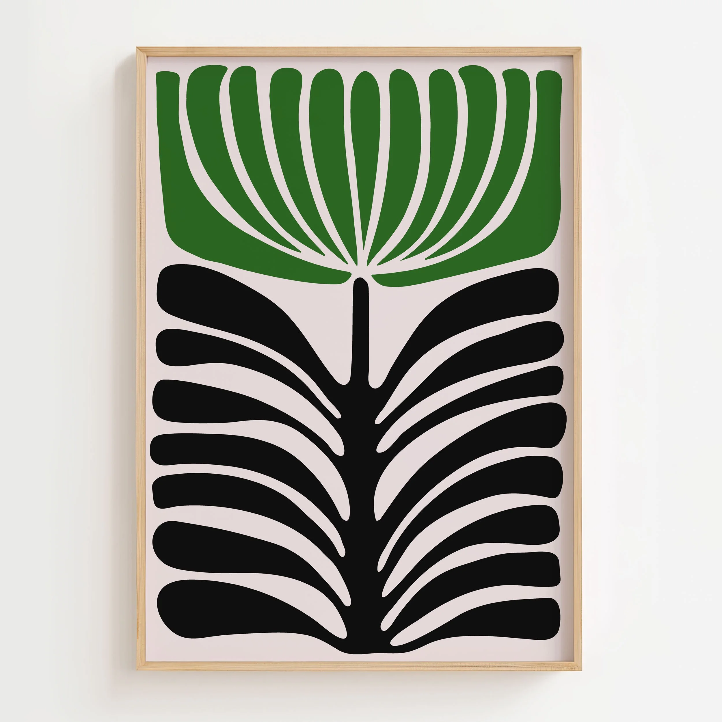 'Green & Black Chrysanthemum' Art Print