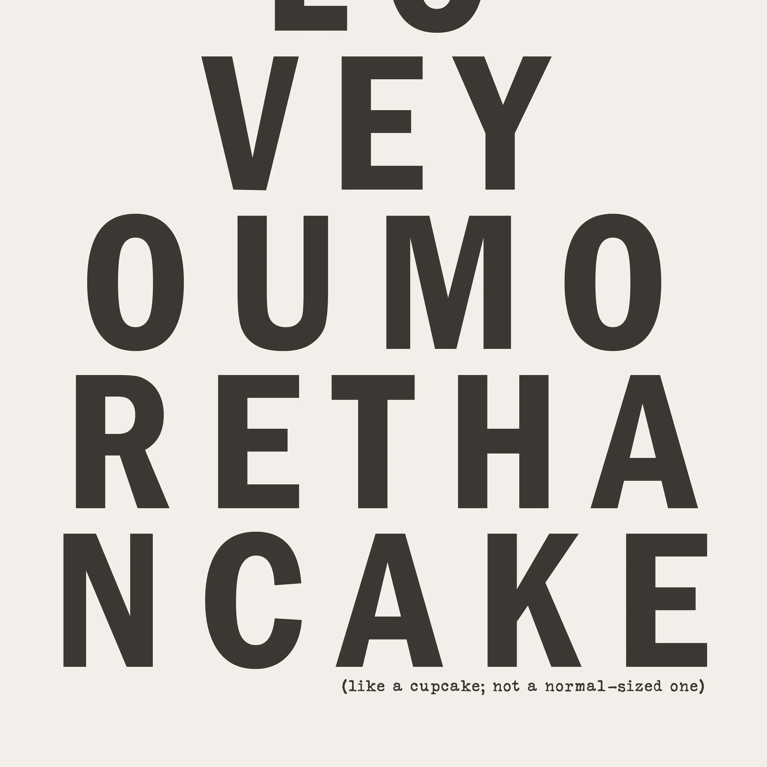 'I Love You More Than Cake Eye Chart' Art Print