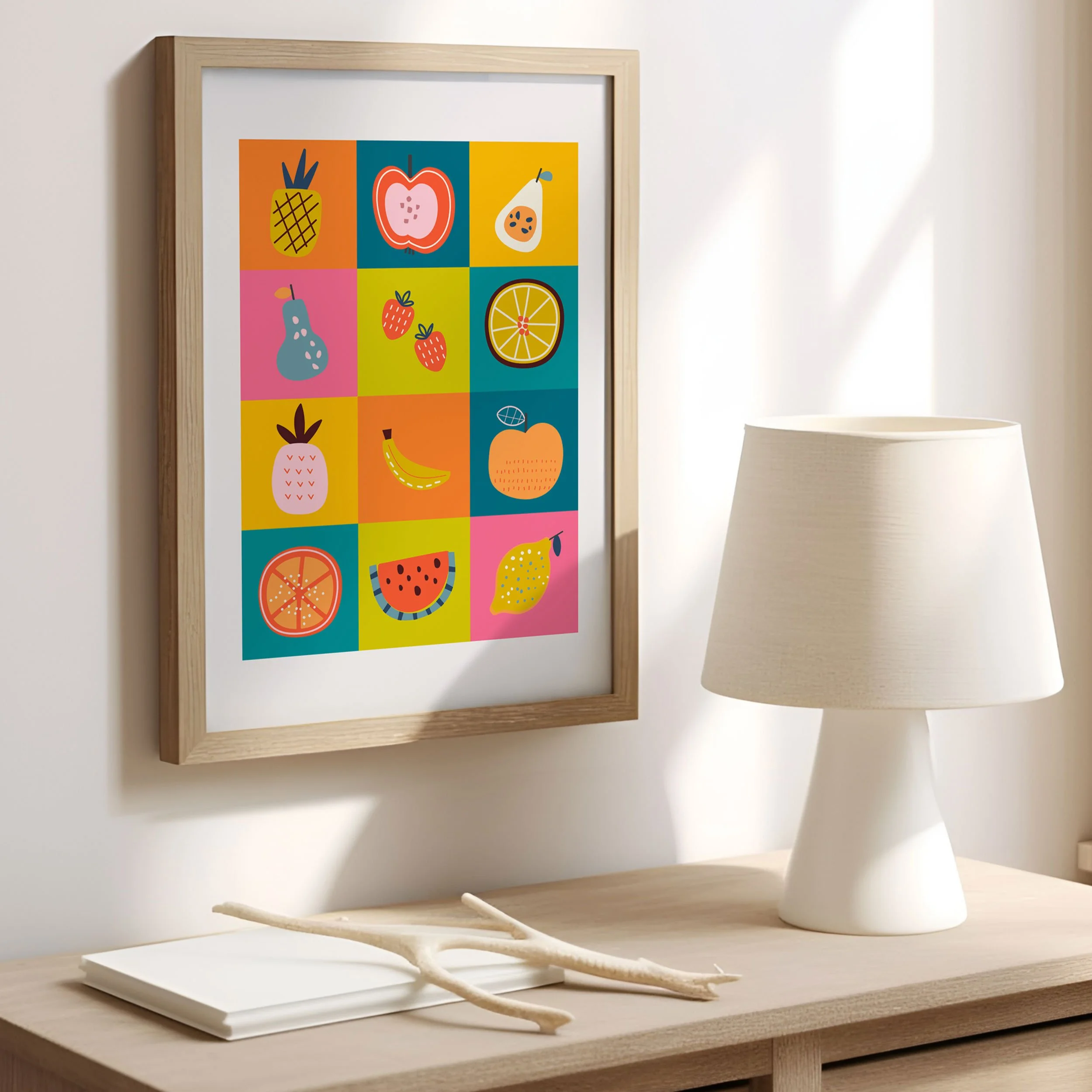 'Colorful Fruity Squares' Art Print