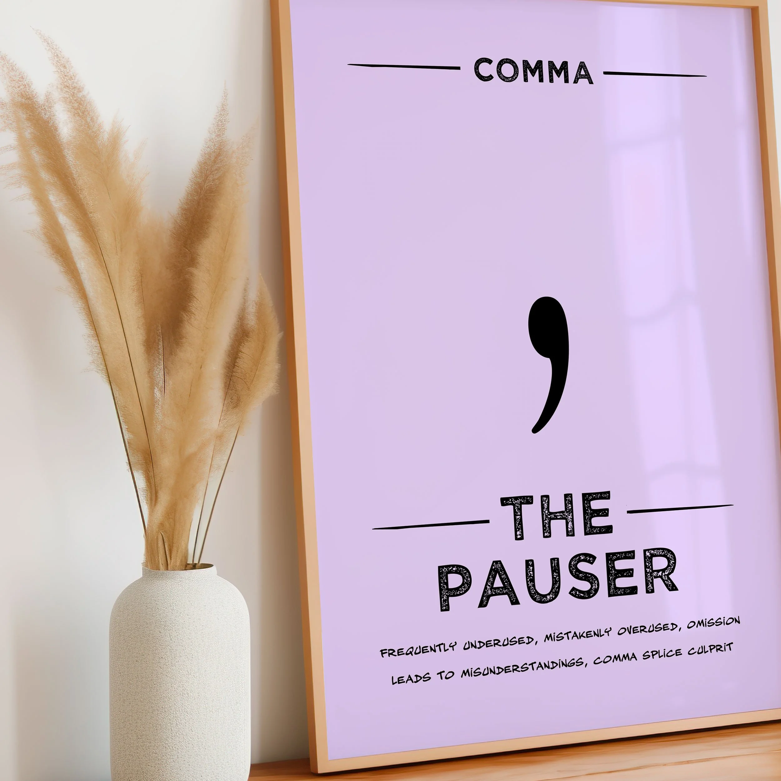 'Comma Punctuation Superhero' Art Print