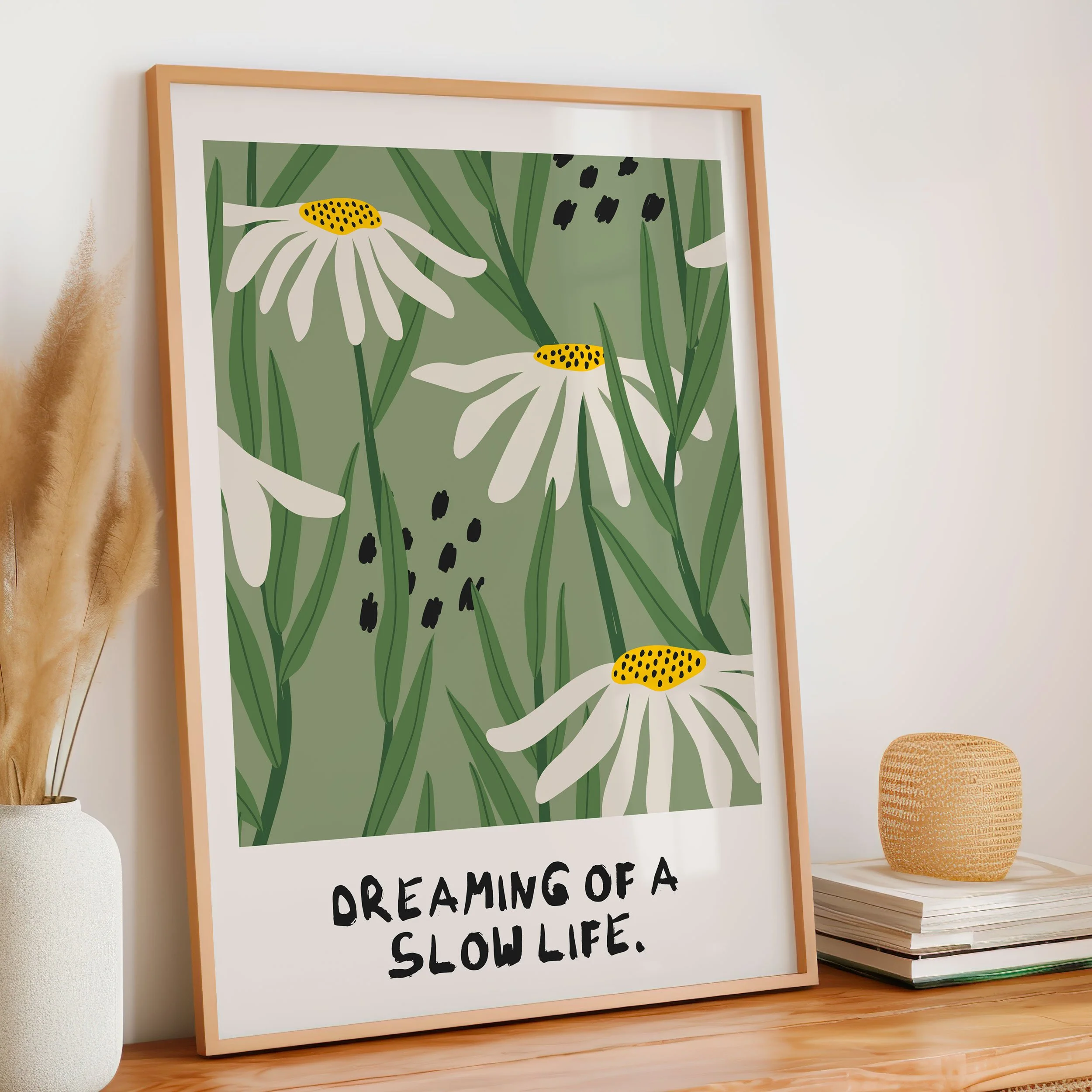 'Slow Life with Daisies' Art Print