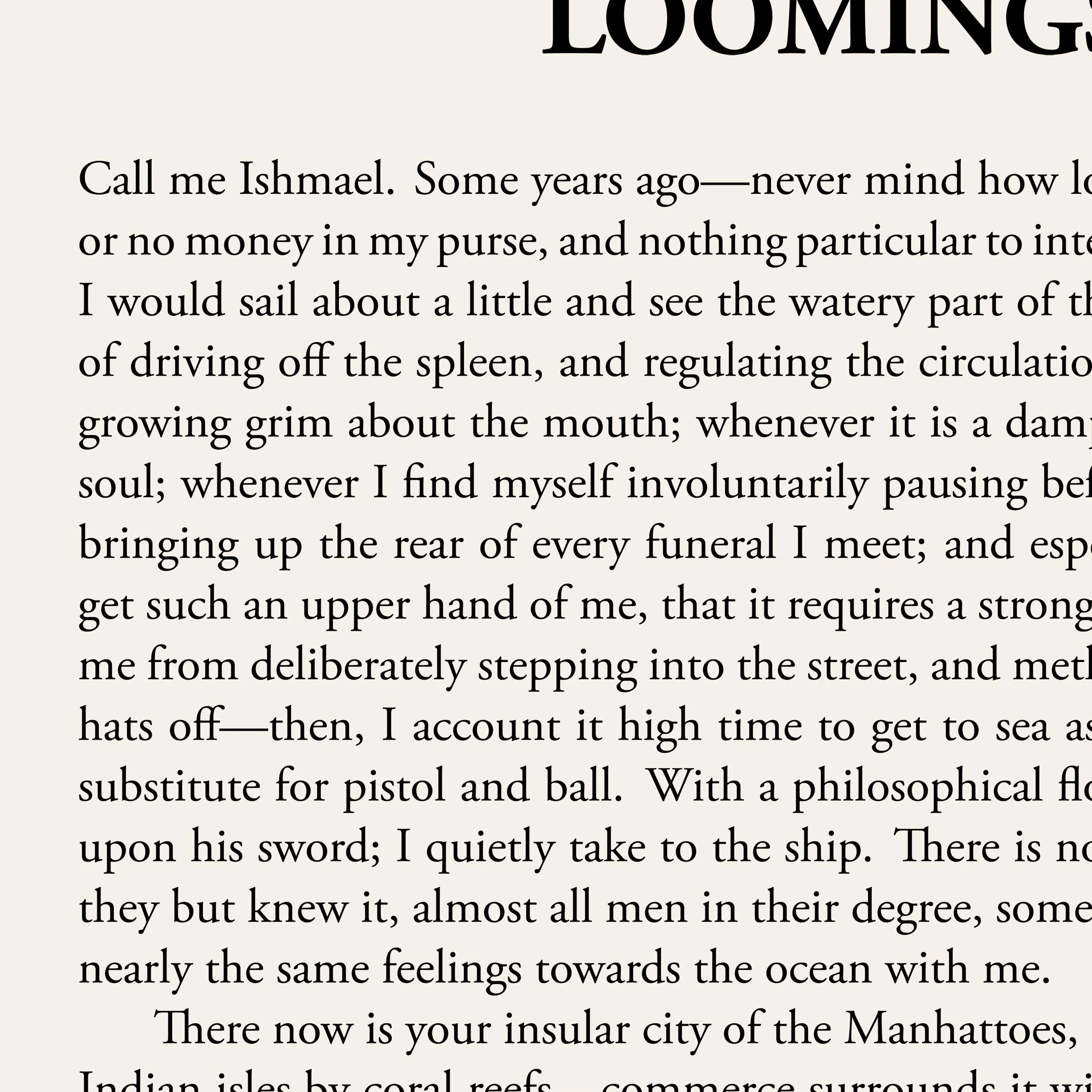 'First Page of Moby Dick' Art Print