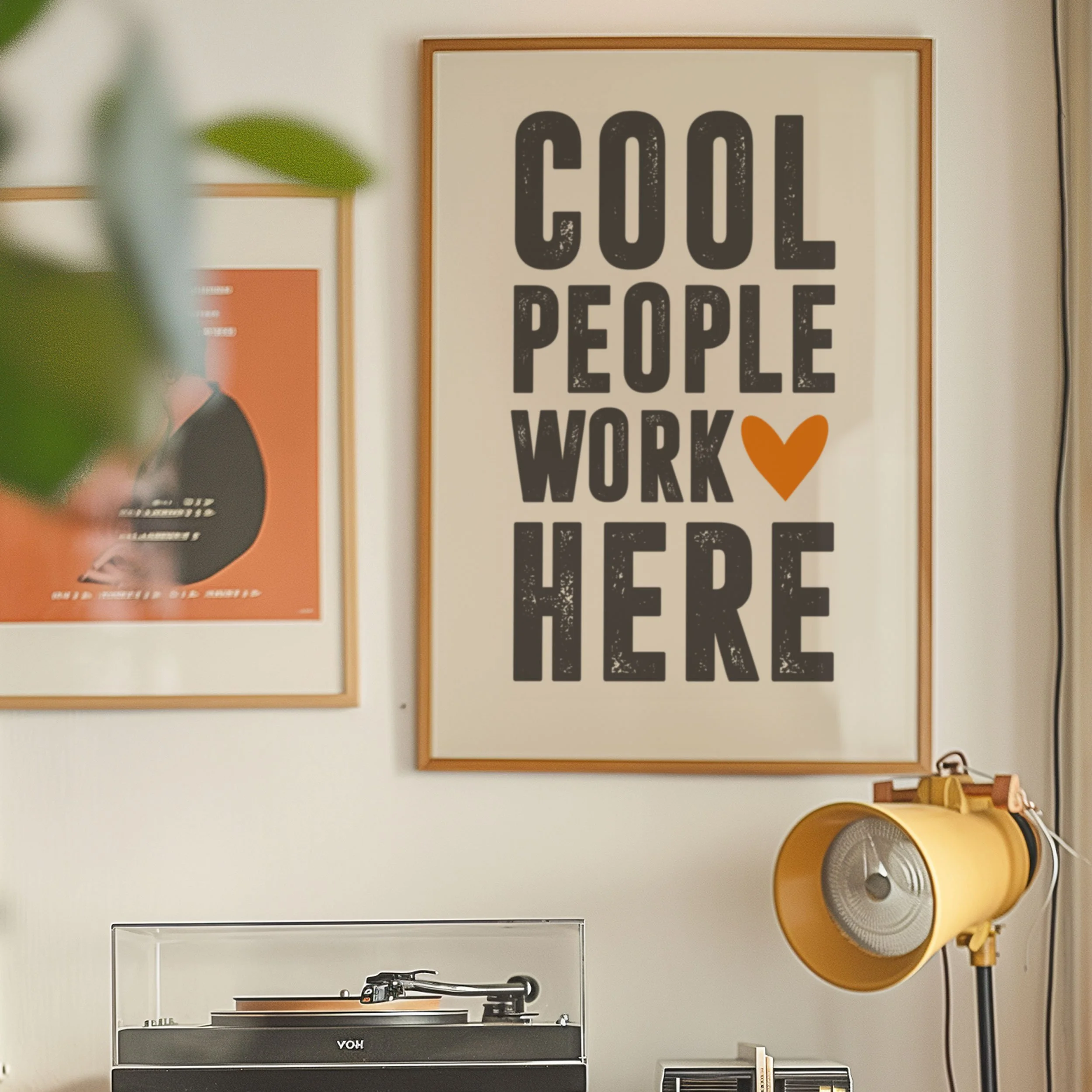 'Cool People Work Here in Orange' Art Print