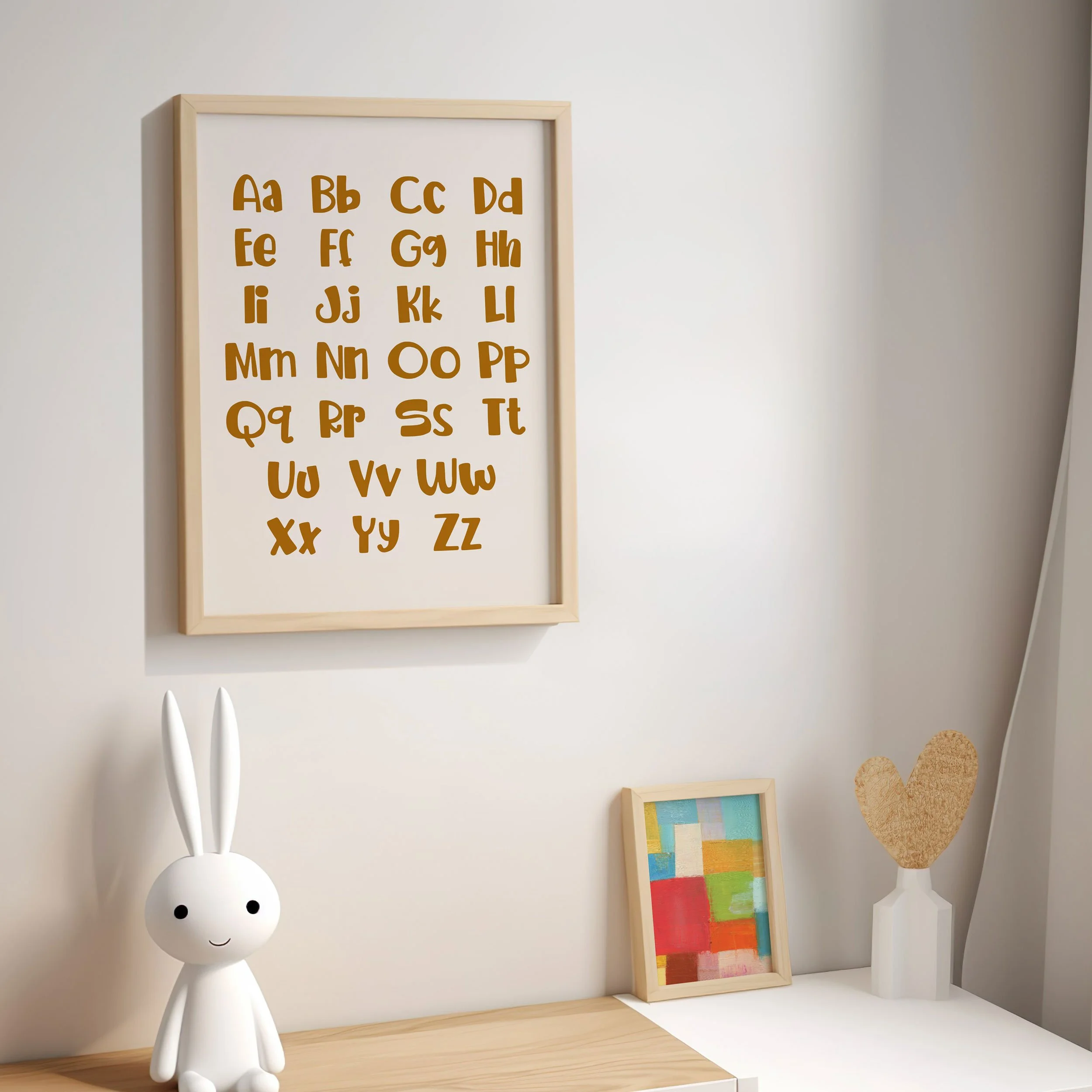 'Burnt Orange Alphabet' Art Print