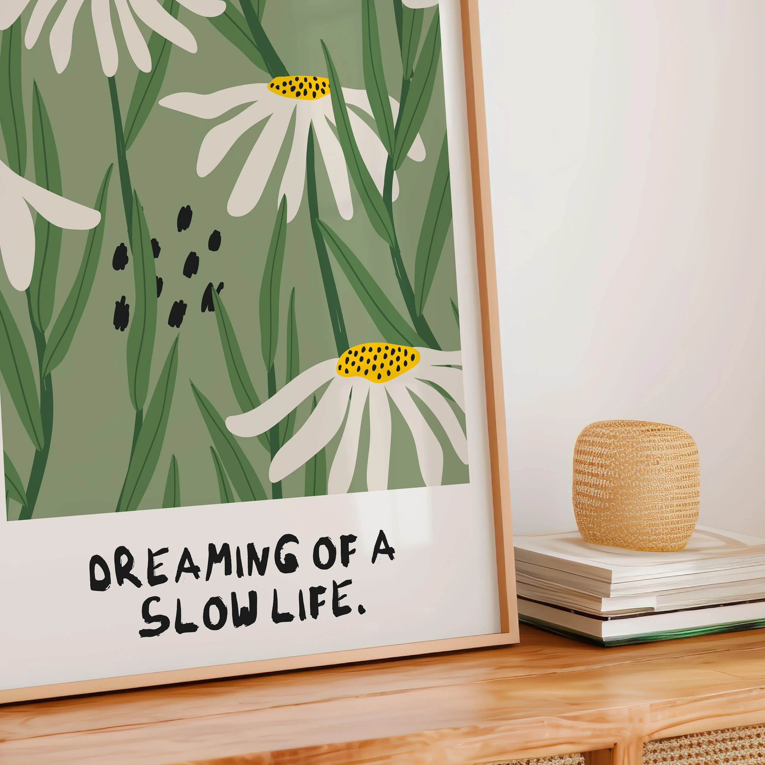 'Slow Life with Daisies' Art Print