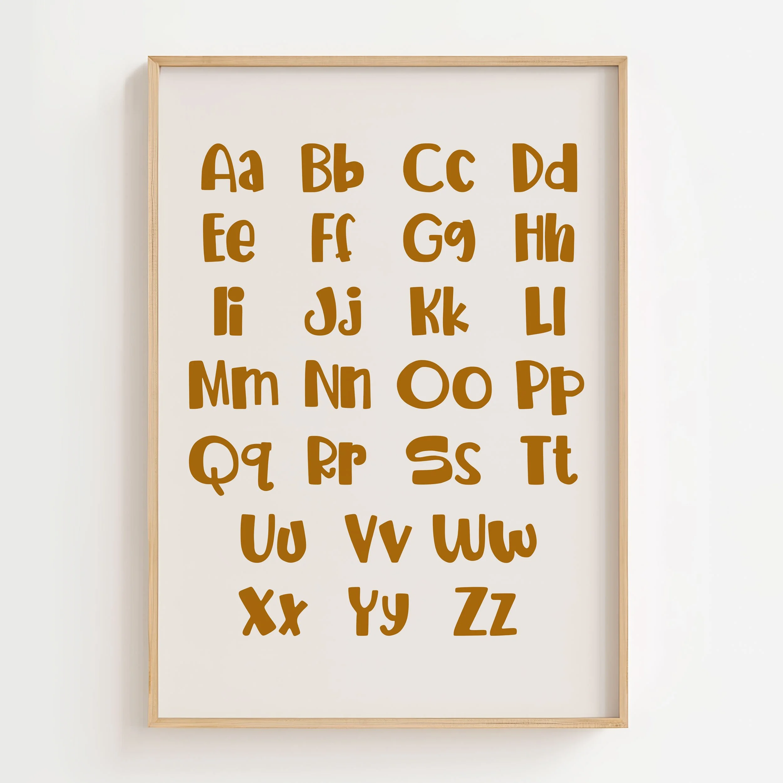 'Burnt Orange Alphabet' Art Print