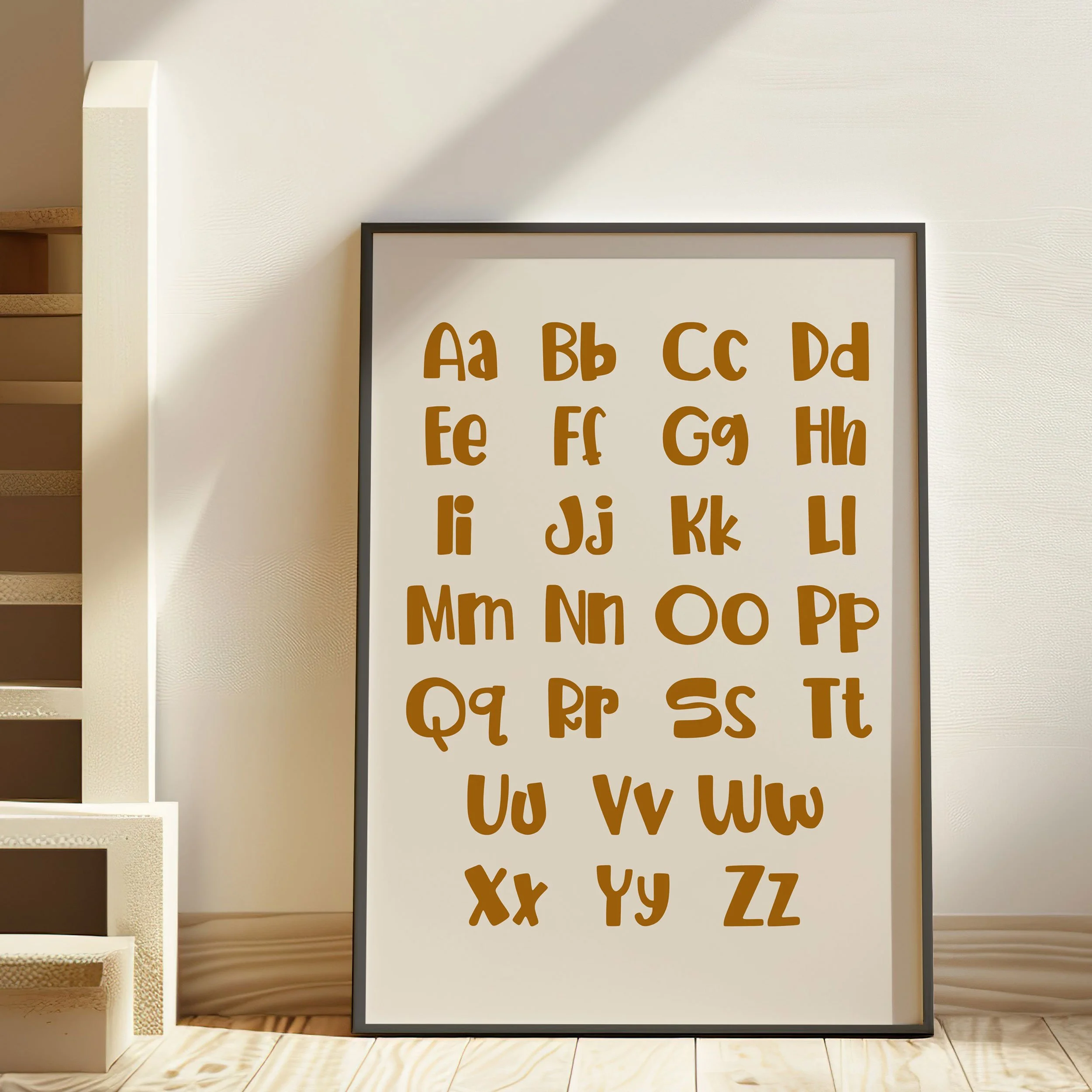 'Burnt Orange Alphabet' Art Print
