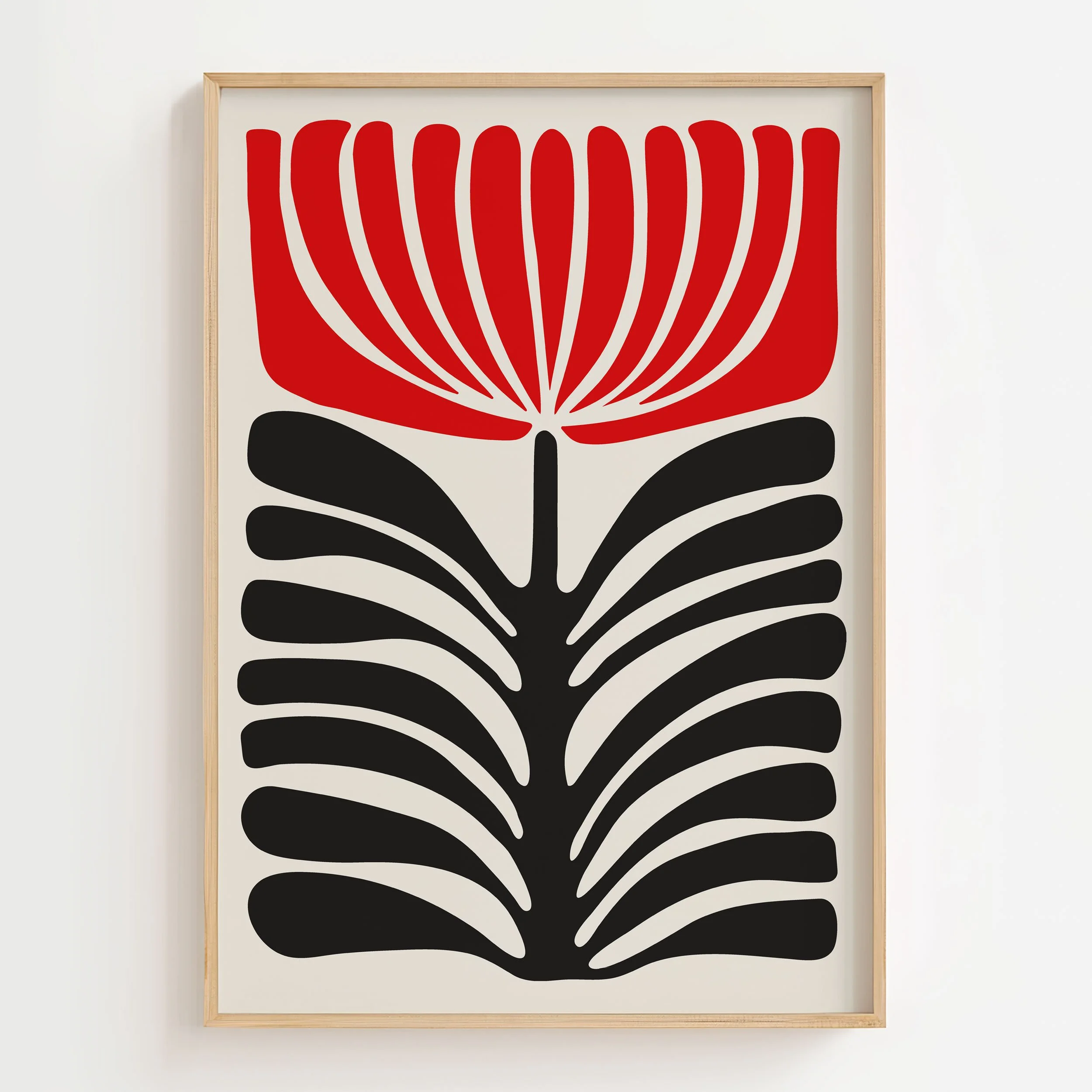 'Red & Black Chrysanthemum' Art Print