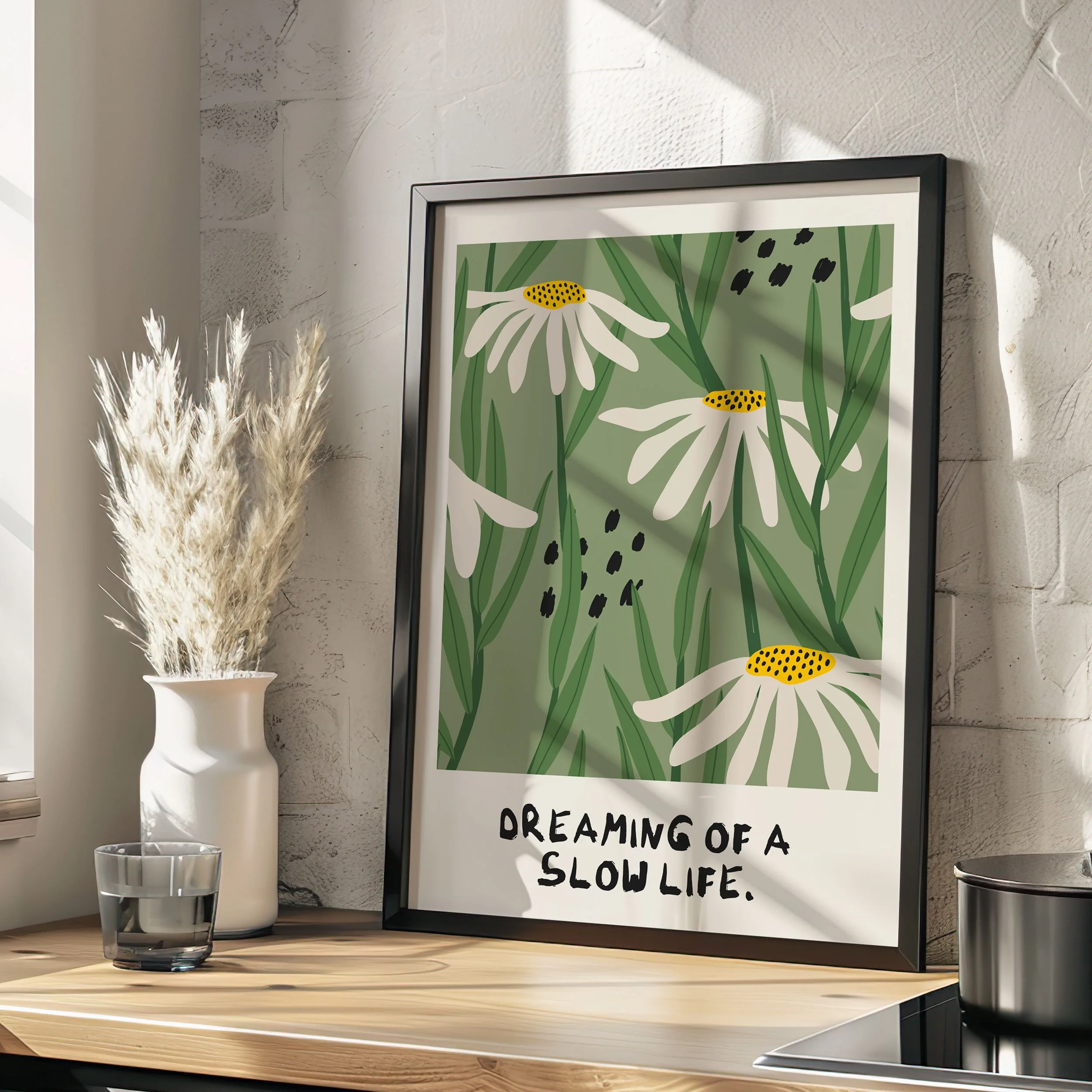 'Slow Life with Daisies' Art Print