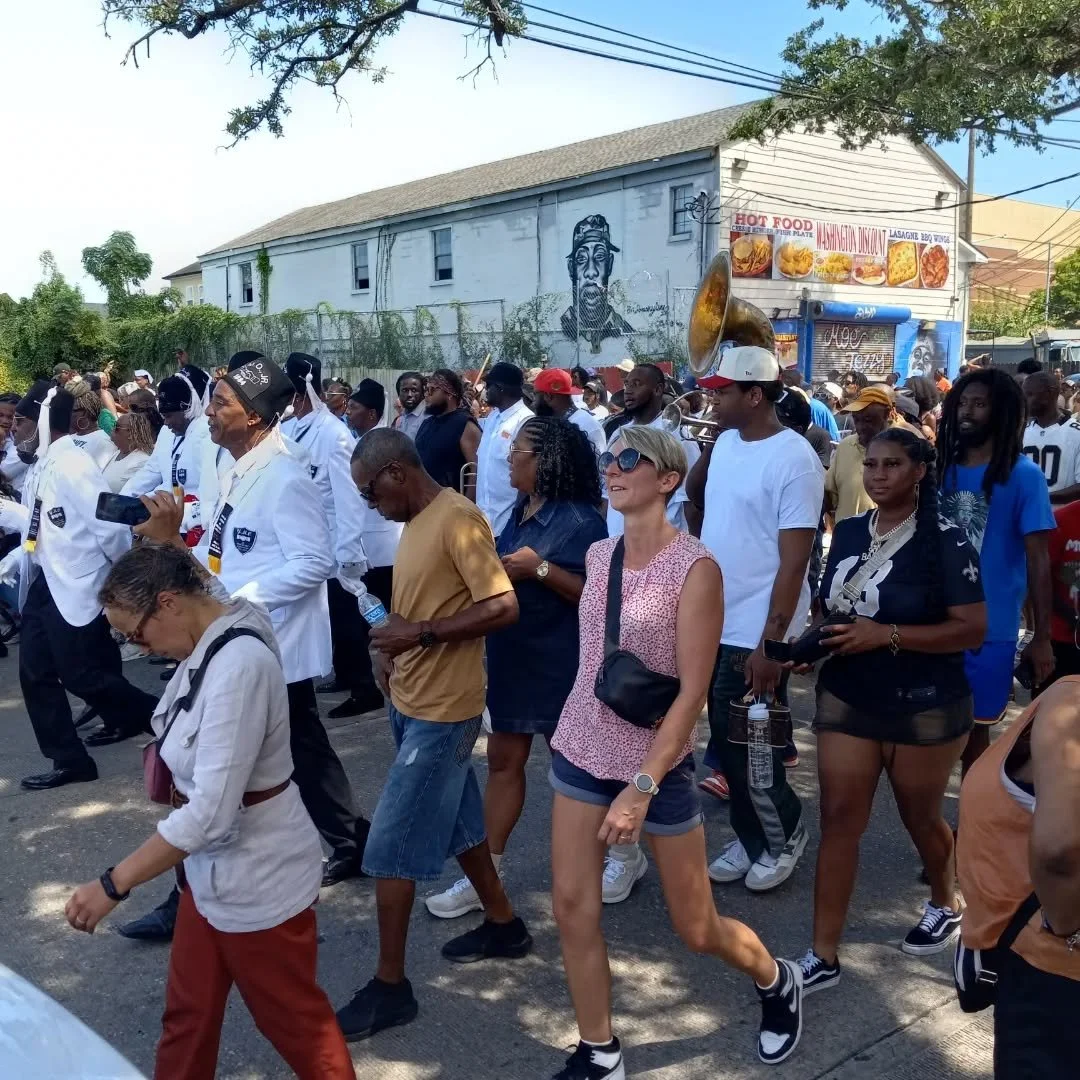 There could be perhaps no better exemplifer of Experiential Arts than a New Orleans second line parade. This afternoon, the Young Men Olympian Benevolant Association led their 141st second line through Central City New Orleans, a tradition that dates