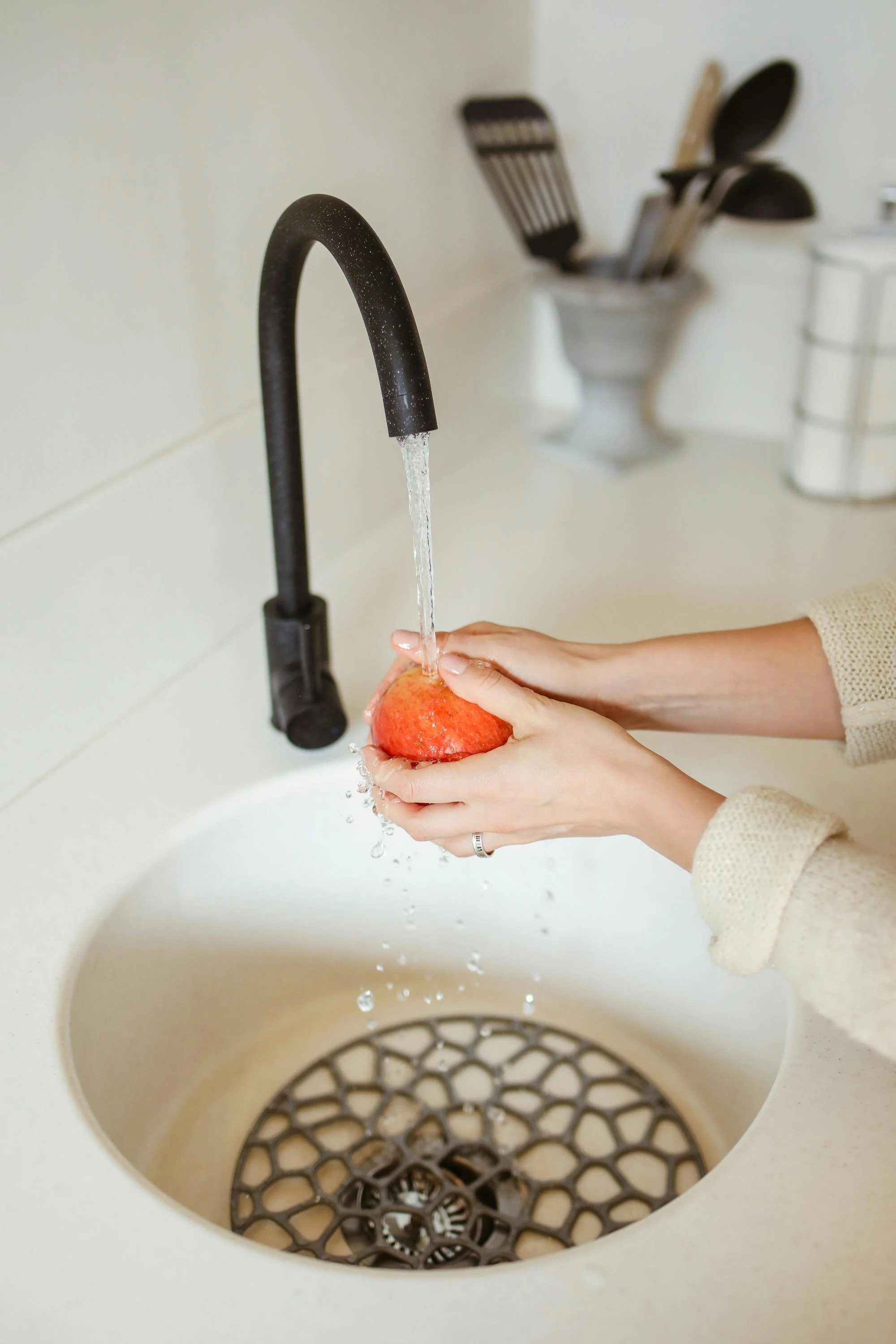 Photo of washing an apple