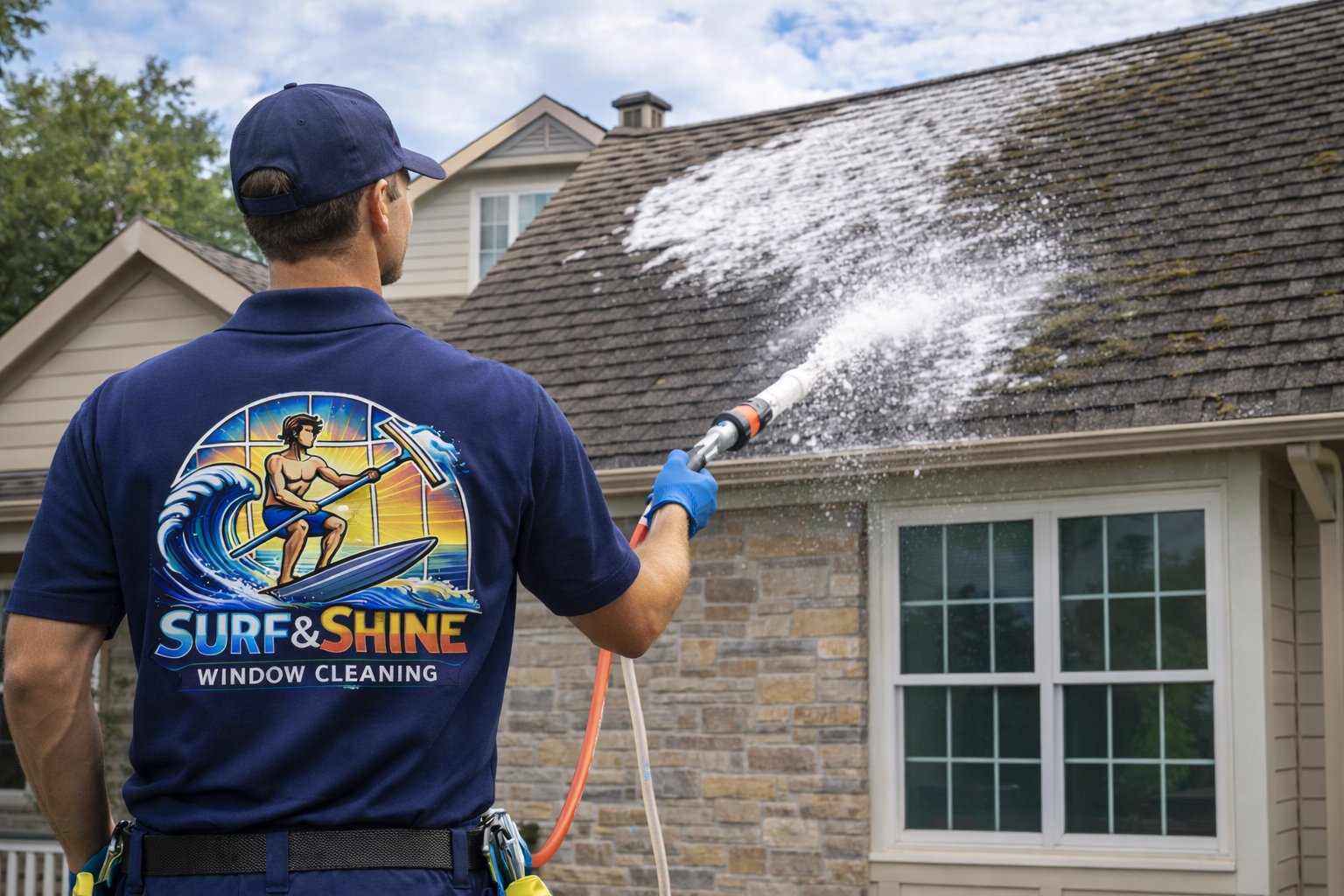 Professional Surf and Shine Window Cleaner Soft Washing Roof