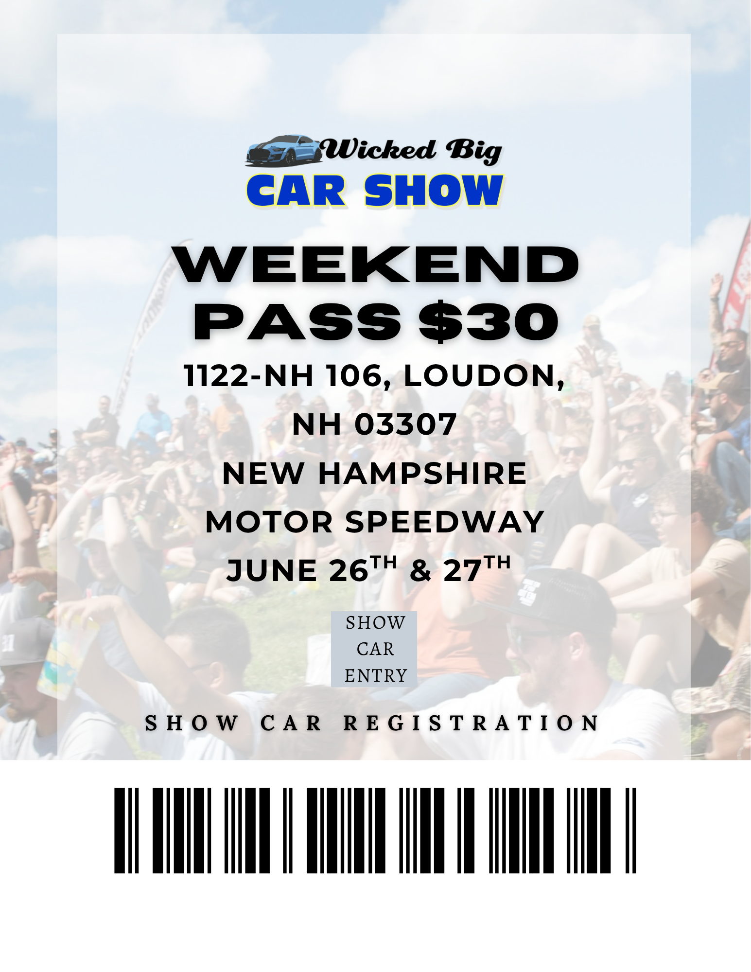Weekend Show Car Pass - June 26th & 27th