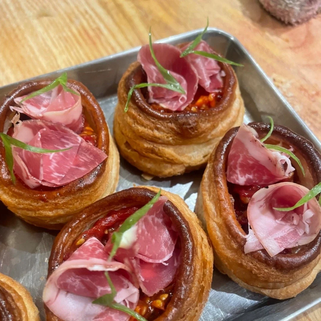 Coppa and preserved tomato bites