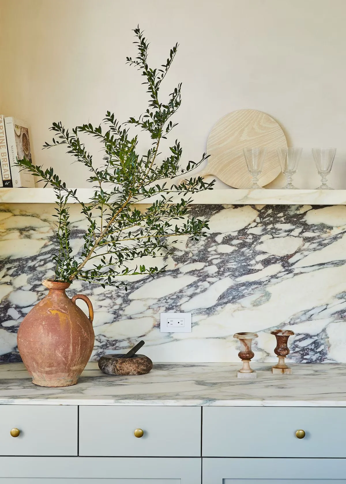 Athena Calderone Amagansett kitchen IKEA SEKTION cabinets Semihandmade Farrow and Ball Calacatta marble