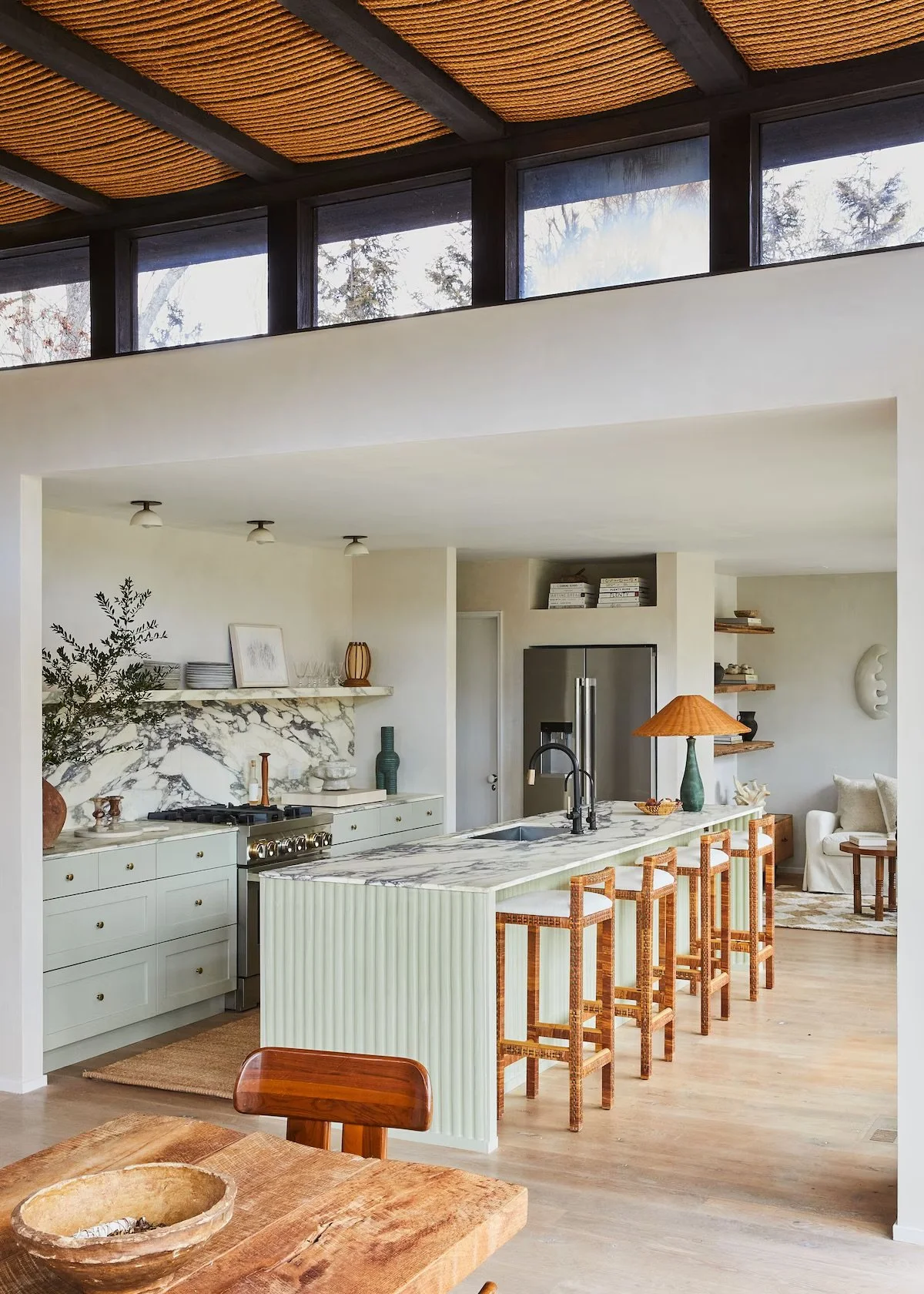 Athena Calderone Amagansett kitchen IKEA SEKTION cabinets Semihandmade Farrow and Ball Calacatta marble