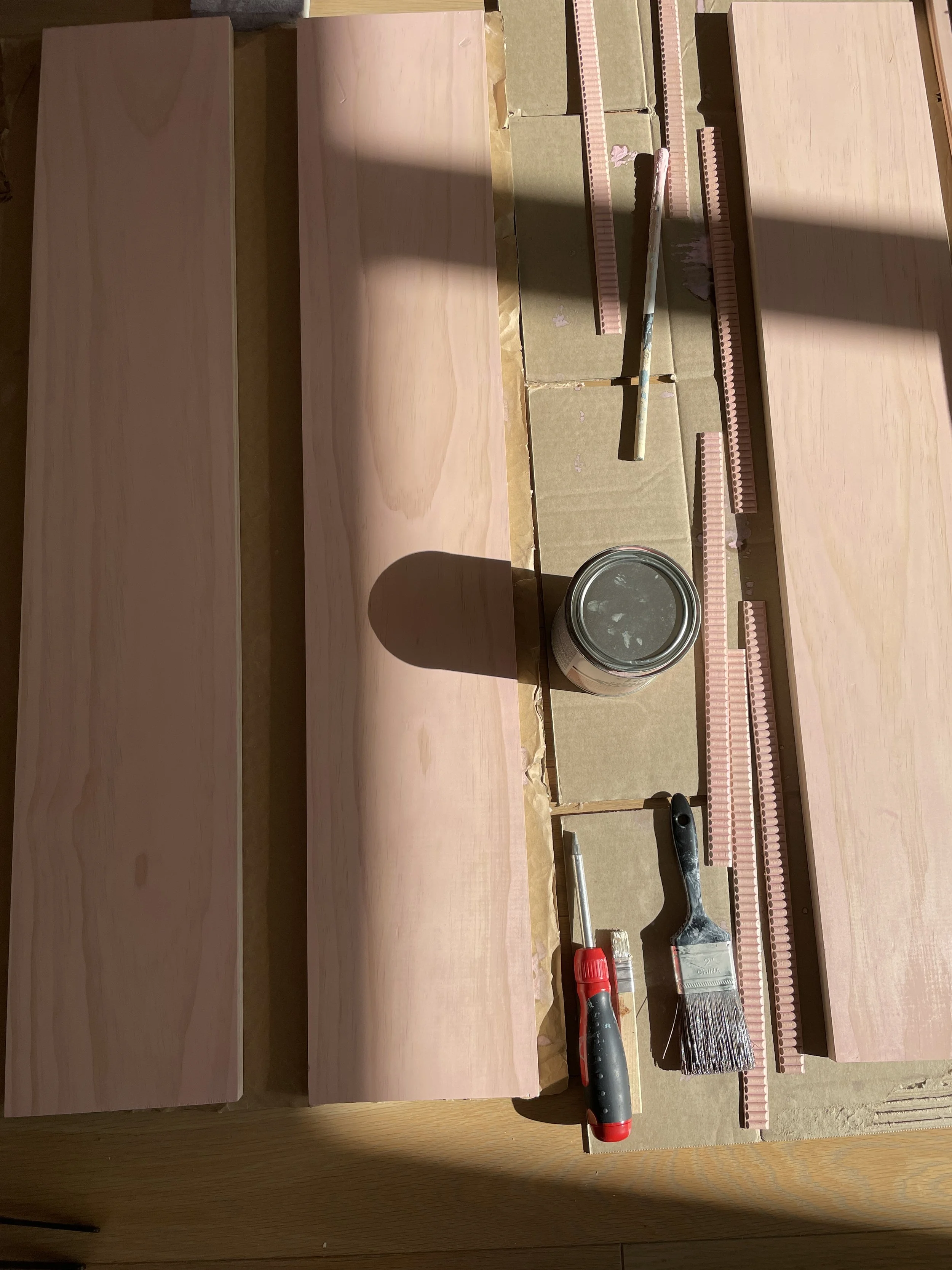 DIY Book Shelves Using Varathane Wood Stain in Rose