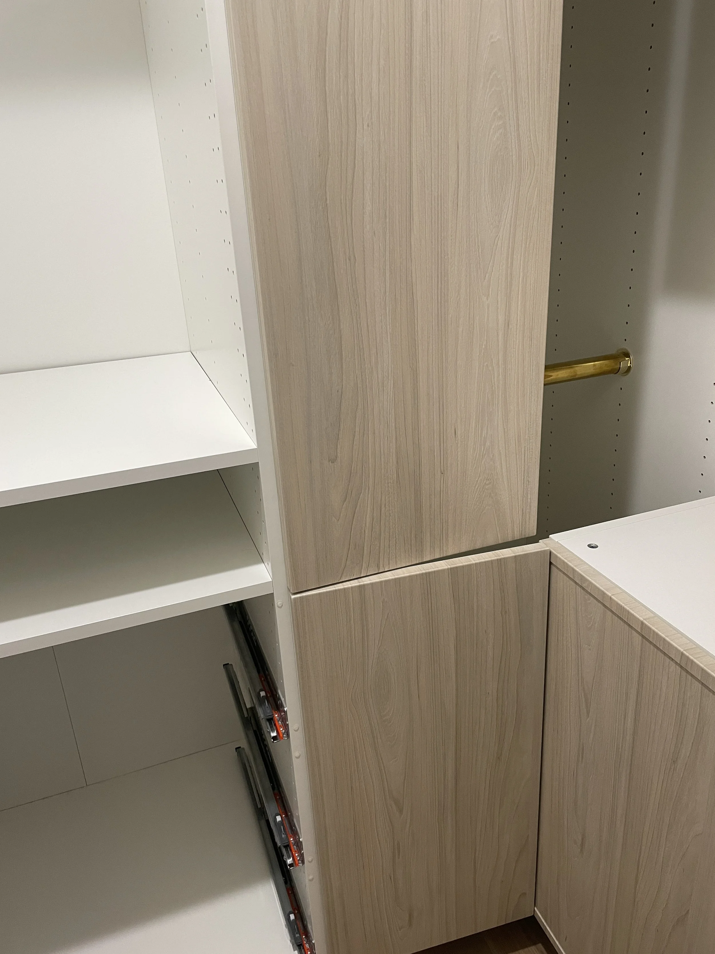 DIY Walk-in Closet with Ikea Cabinets and Semihandmade Doors