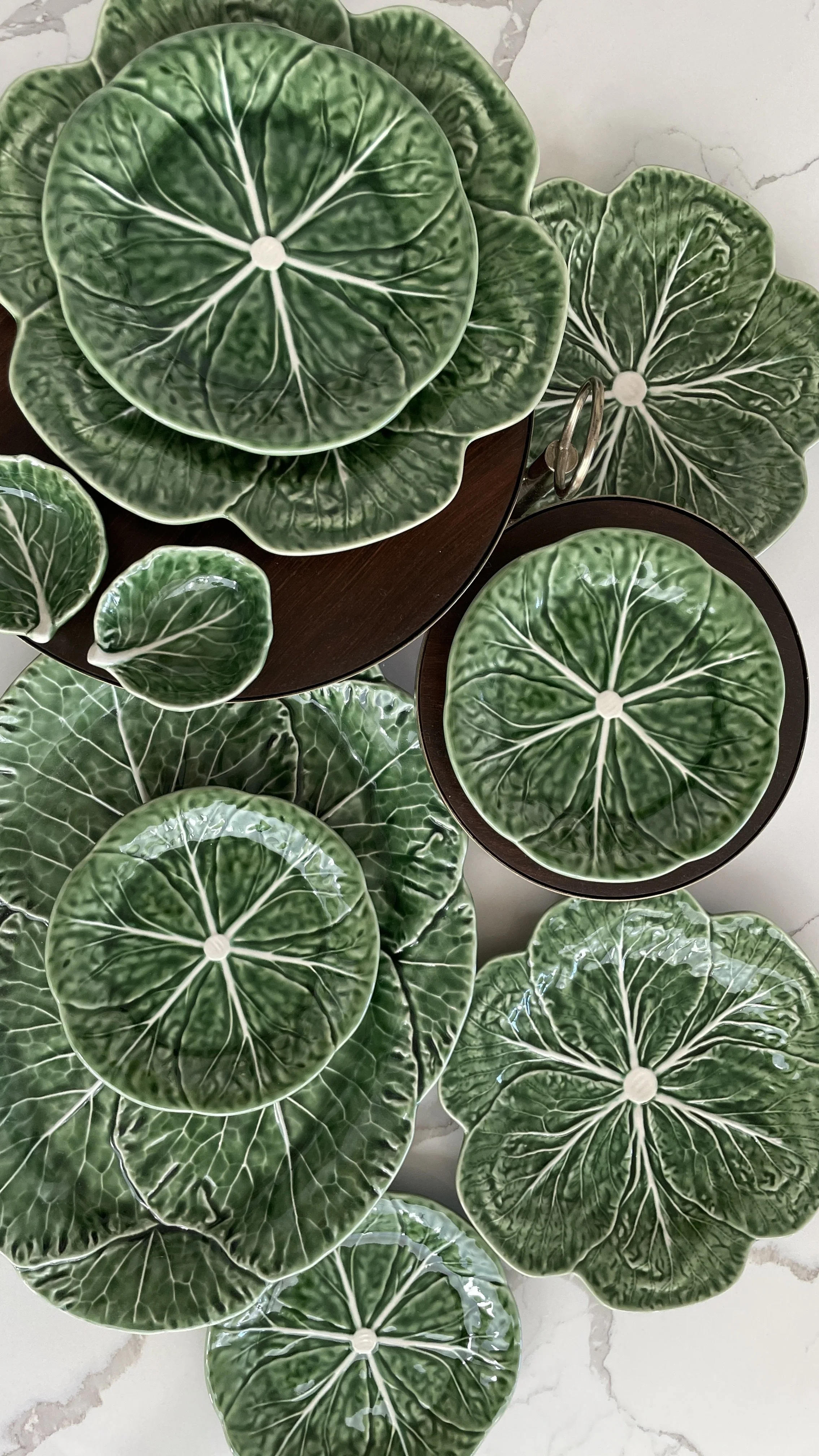bordallo pinheiro green cabbage plates from Portugal