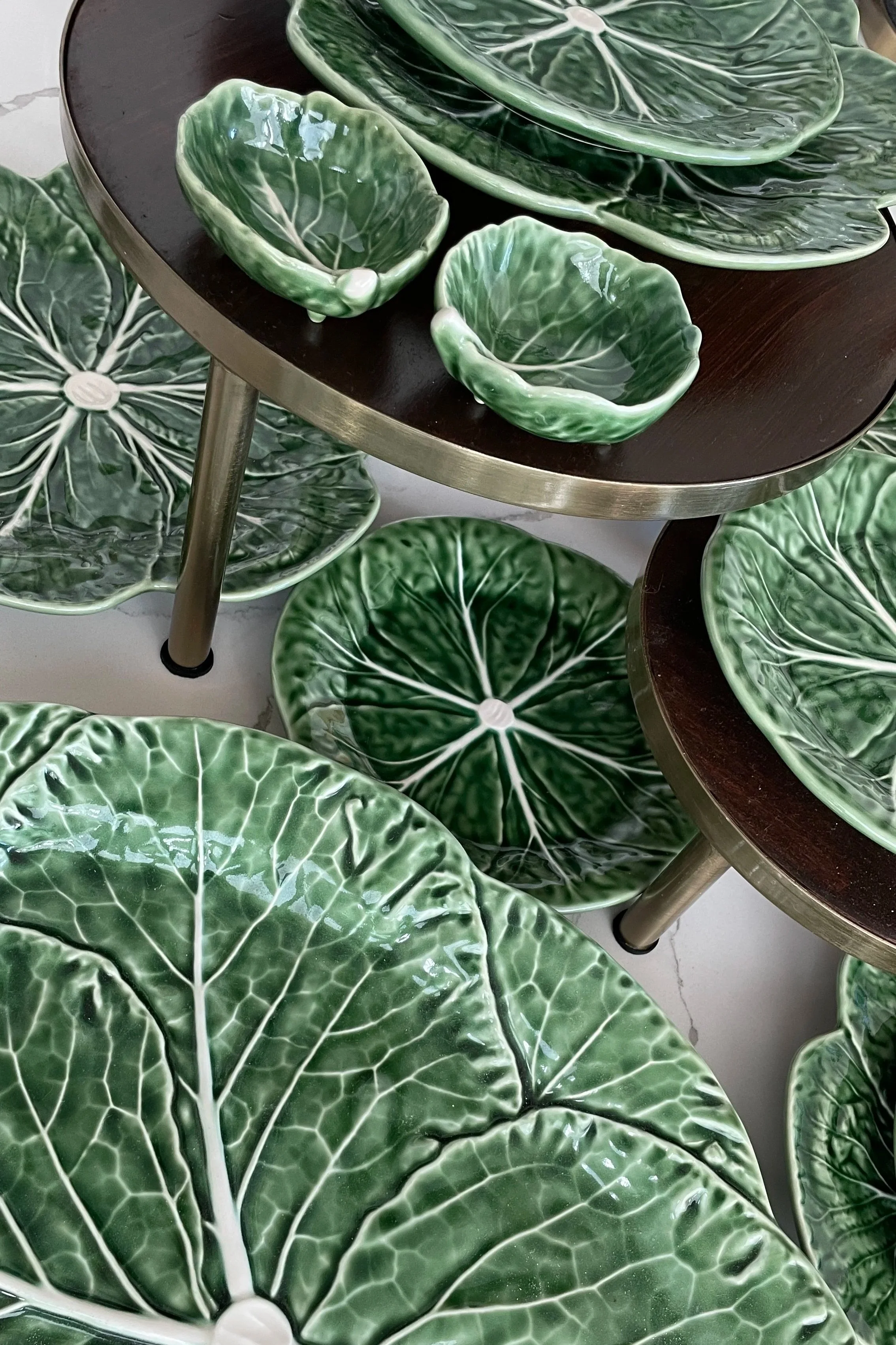 Bordallo Pinheiro Cabbage Plates purchased from Portugal