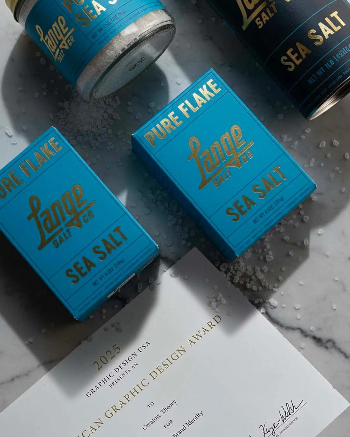 More good news rolling in! 🎉 Our design agency just won an award for their incredible brand identity work on Lange Salt Co. These awards honor the best in branding, packaging, and beyond&mdash;and their work stood out among thousands nationwide. Gra