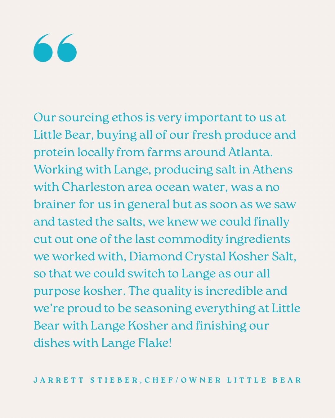 We are incredibly grateful for the support this community has shown us! When we first shared our plans with our families to start a salt company&mdash;and our dream of being used by the best chefs in the industry&mdash;we hoped our vision would come 