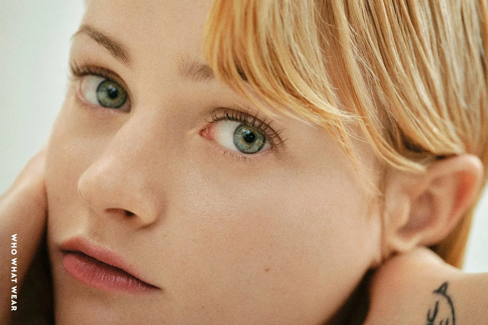An actress is photographed at a photo studio in Los Angeles