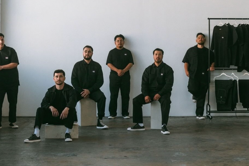 Multiple people are photographed during a campaign shot at Mica Studios
