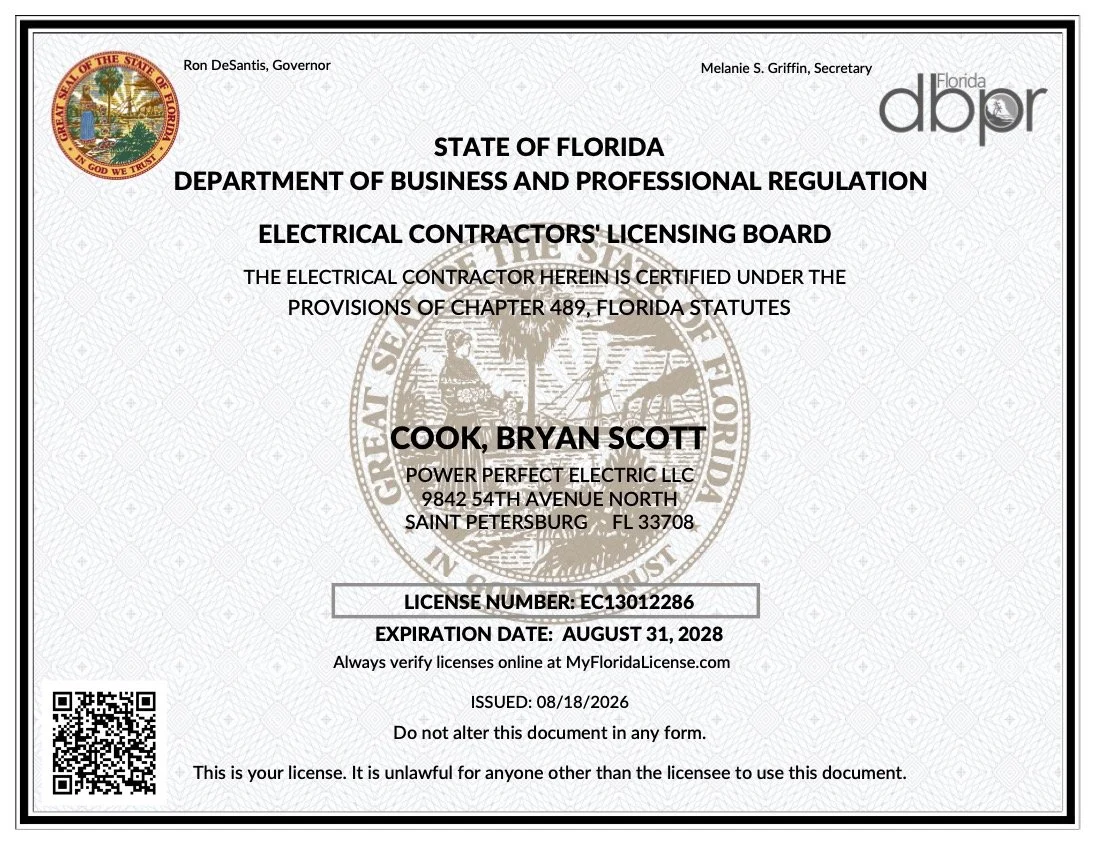FL electrical contractor license