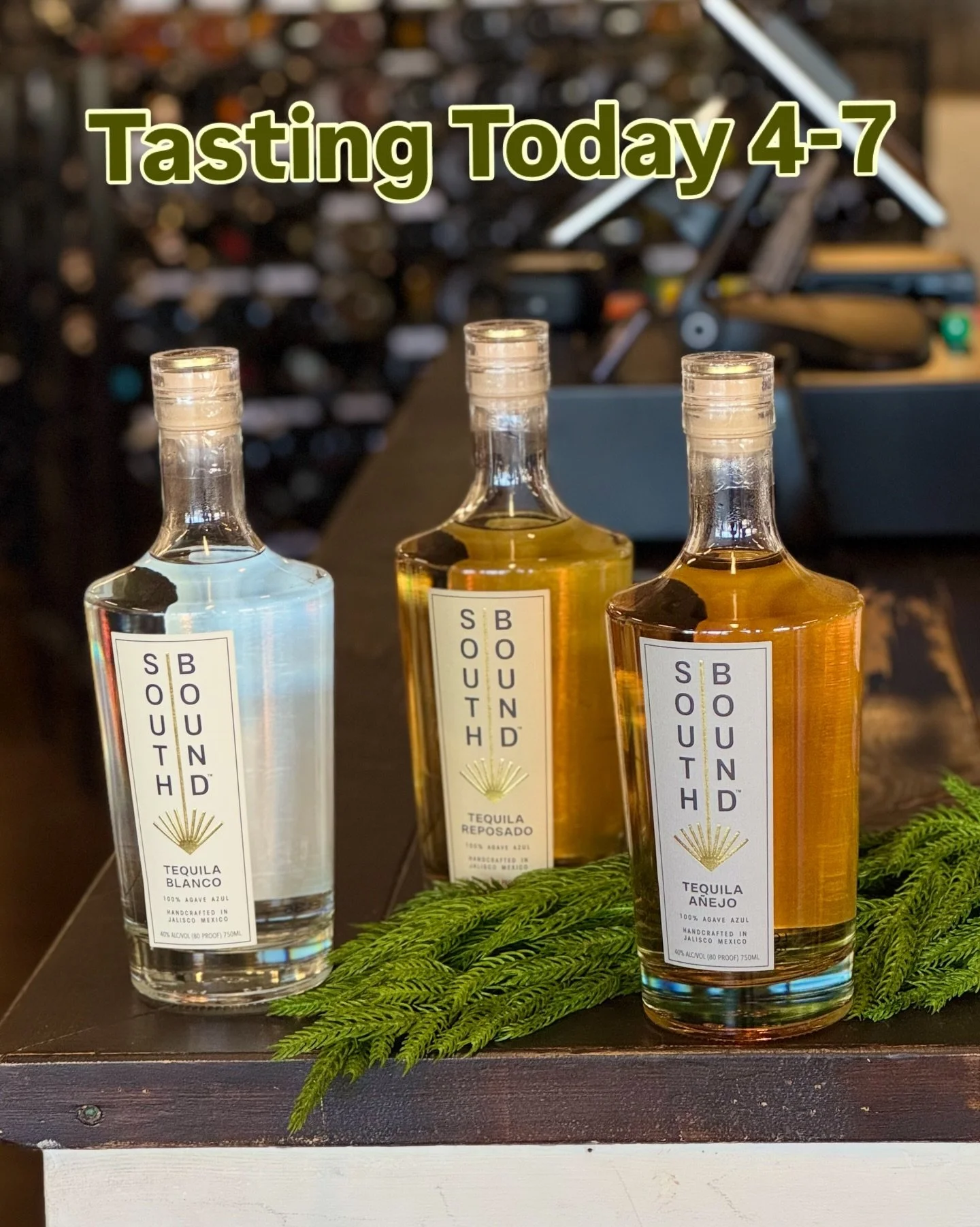Locally owned Tequila brand doing a tasting today! The perfect tequila for the holidays whether you&rsquo;re making cocktails for a party or sipping it next to the fireplace @drinksouthbound has a bottle for every occasion @iveychilders 

#tequila