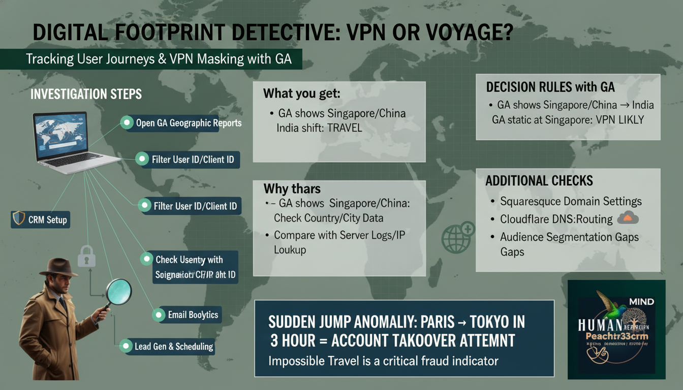 Did the user actually travel from Singapore/China to India, or are they hiding behind a VPN?