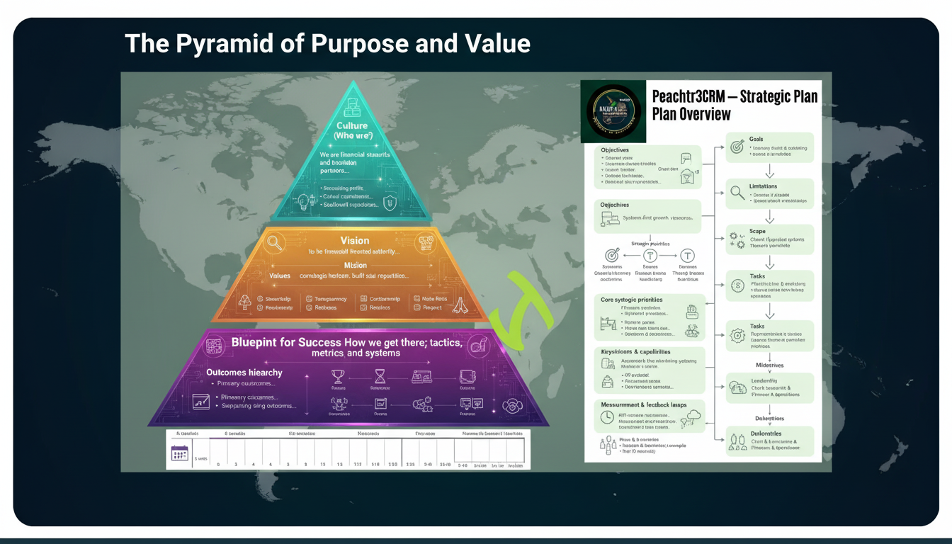The Pyramid of Purpose and Value — organization’s structure, strategy, and business identity