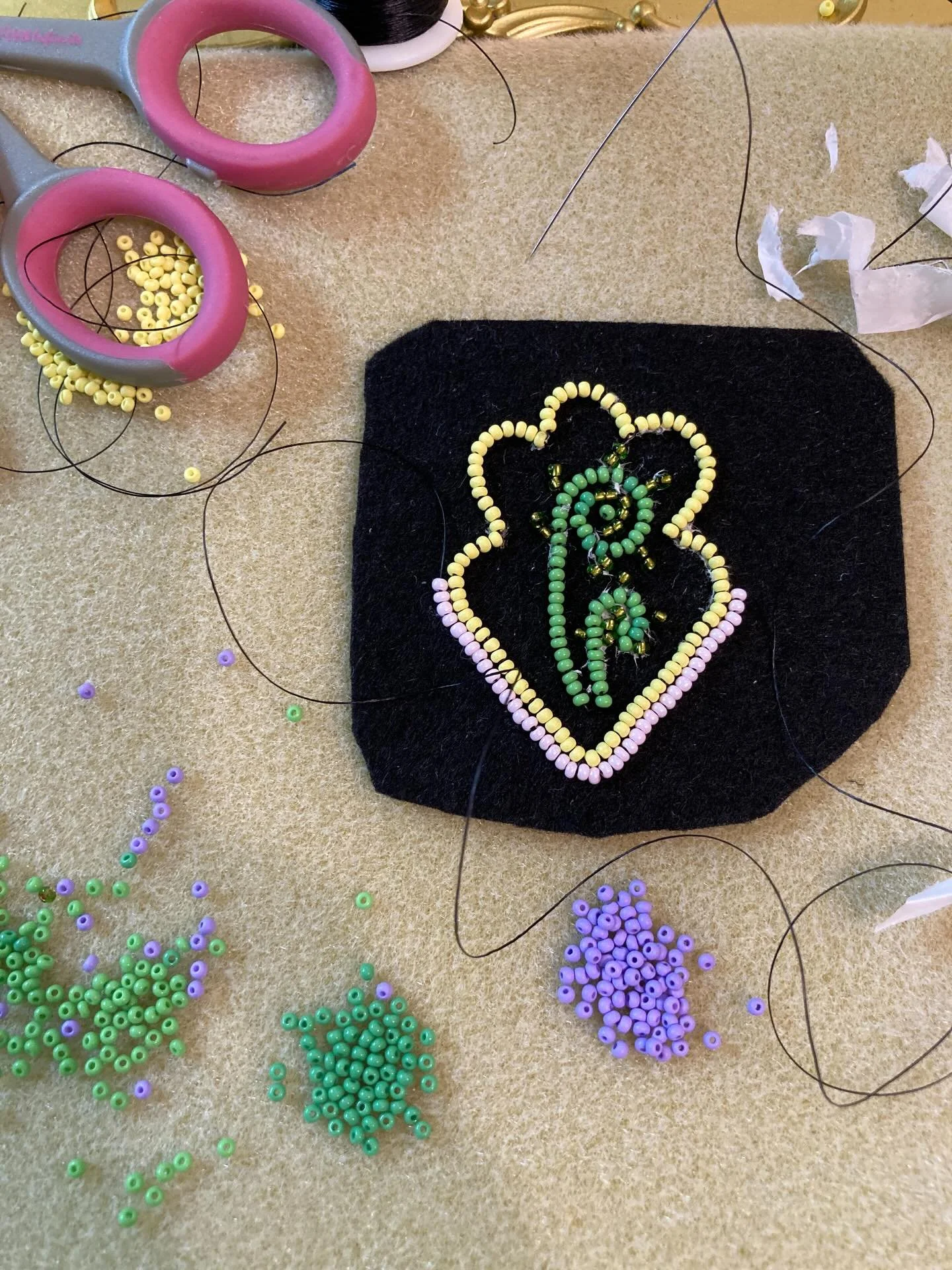 Who else is dreaming of spring? 

Foraging is a mother/daughter tradition in my family and every spring we begin with fiddleheads. 

This beadwork will transform into earrings for my daughter as a gift for our time in the woods together. Don&rsquo;t 