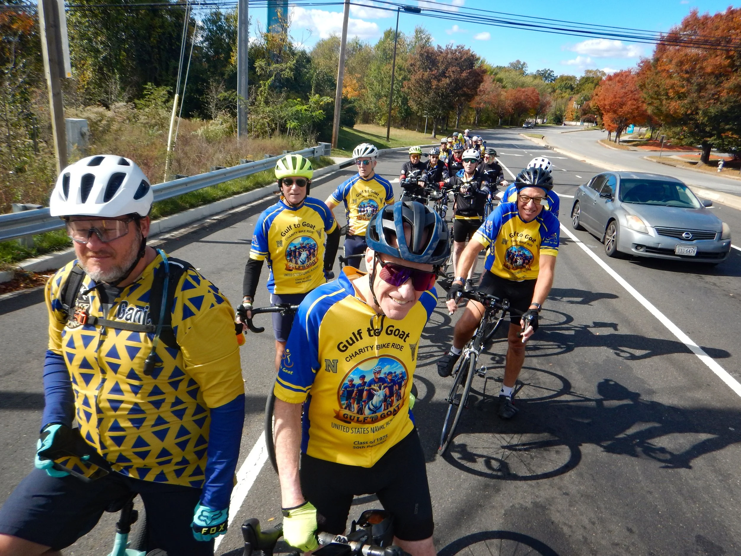Riders at a red light
