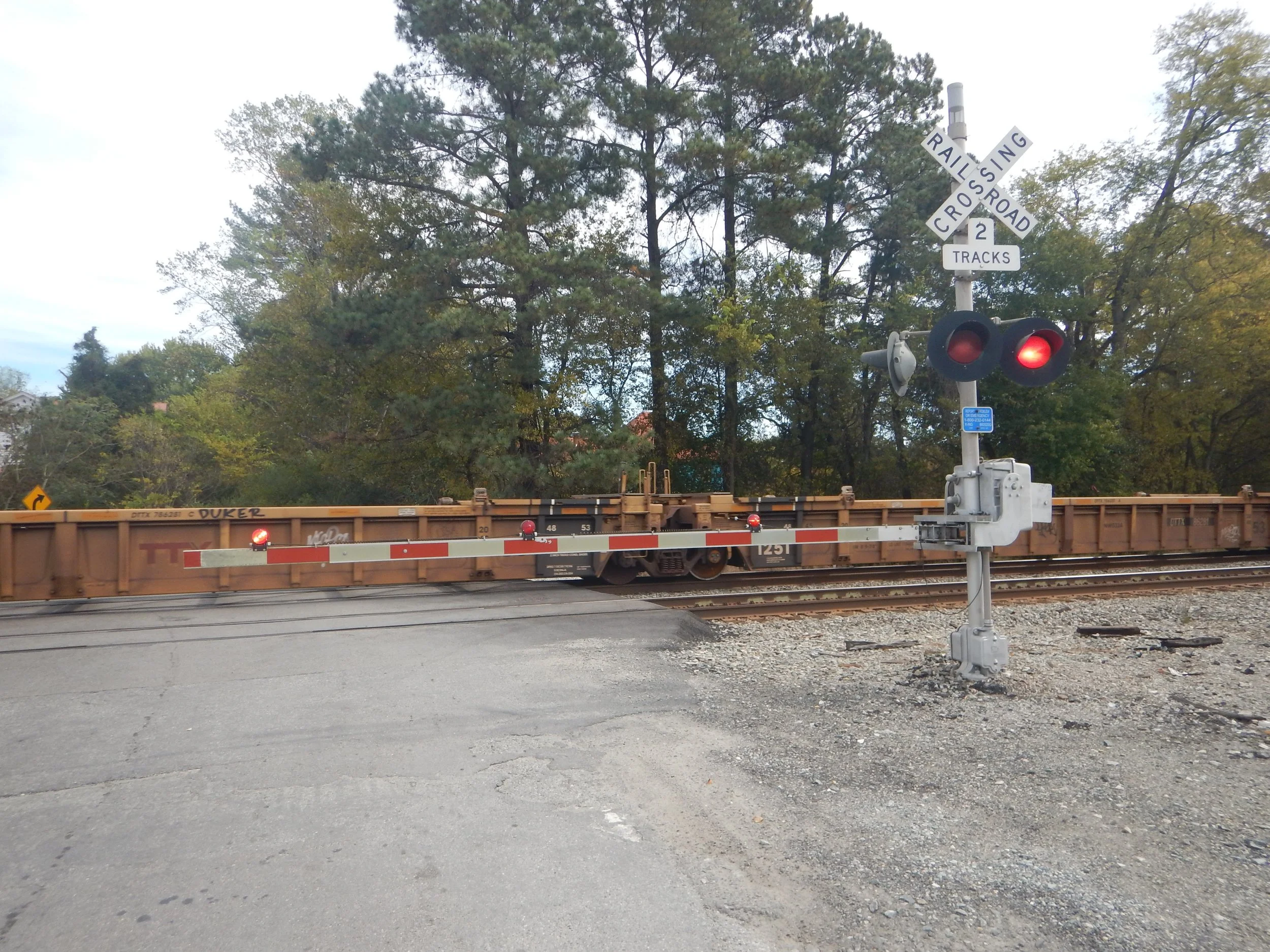 Freight train passing through
