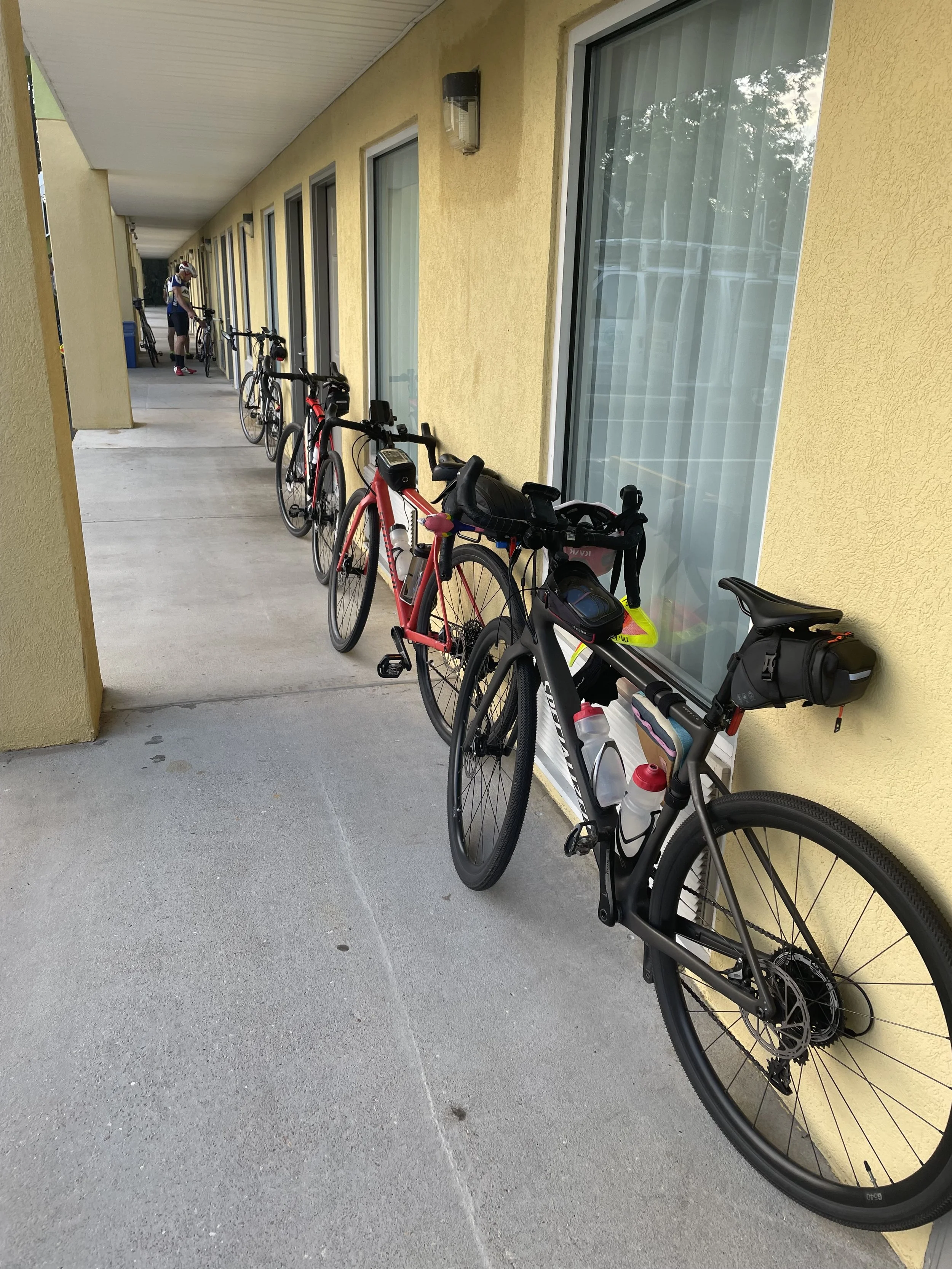 Bikes arrayed for Day 3