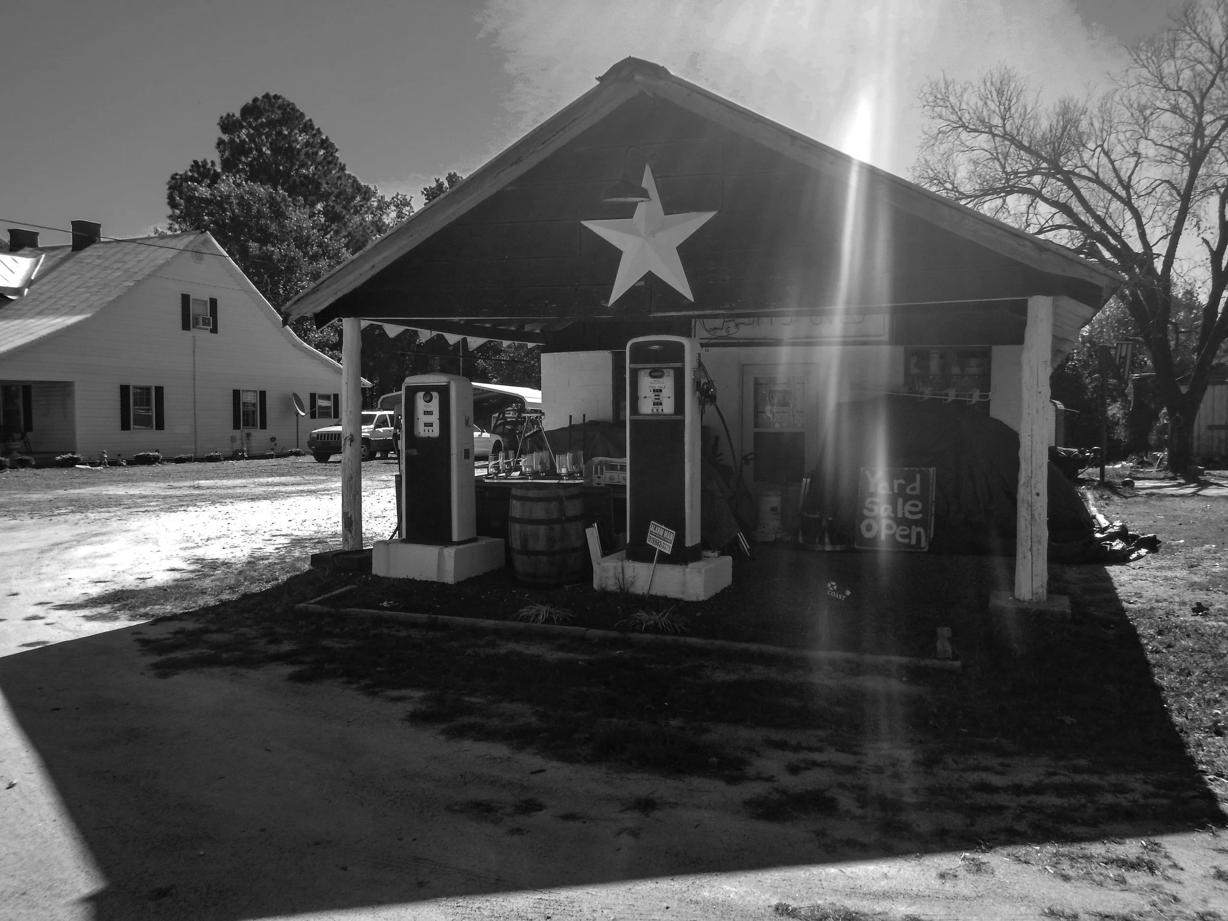 Texaco Station in B&W
