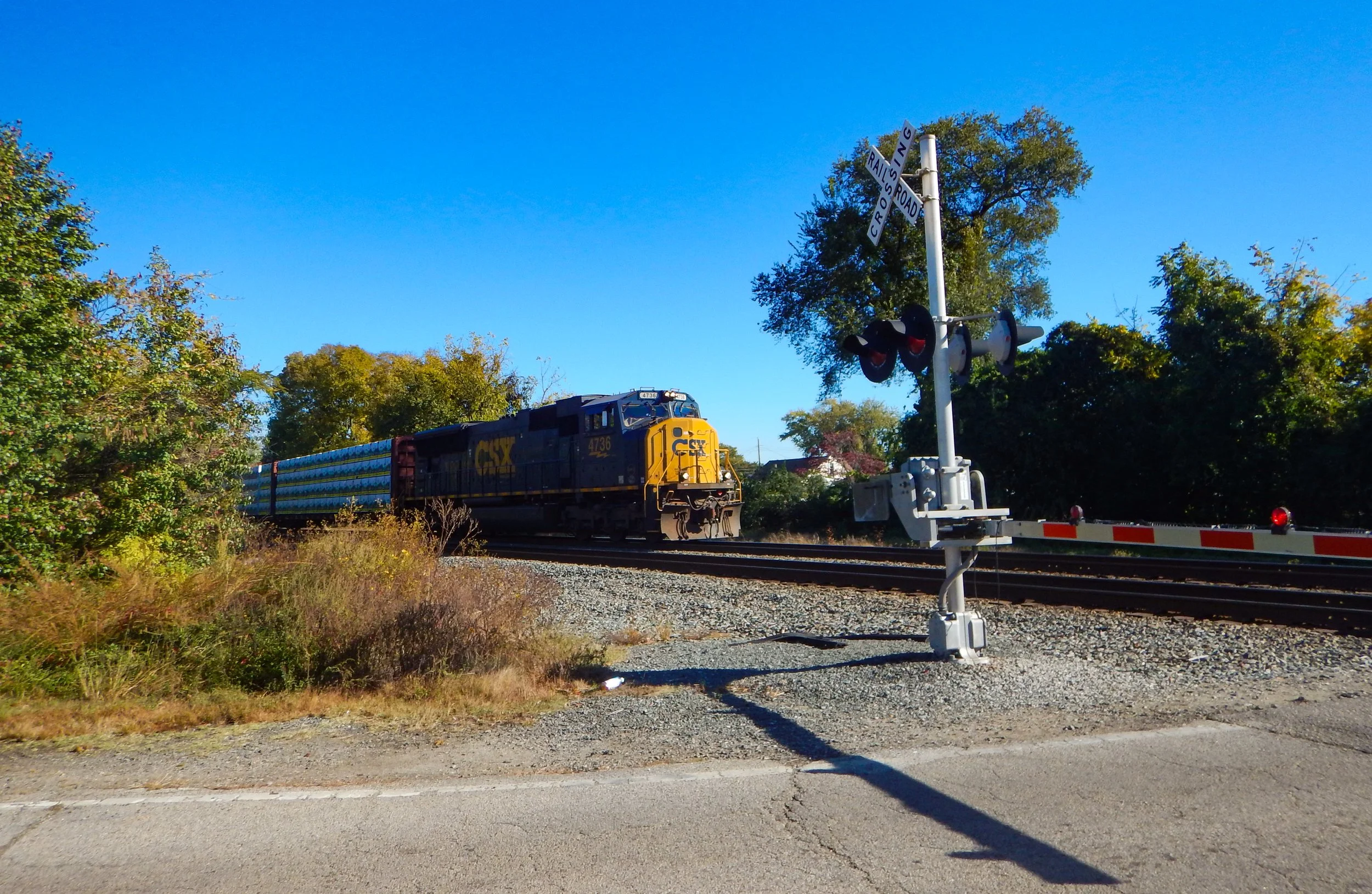 
Beginning of a long freight train