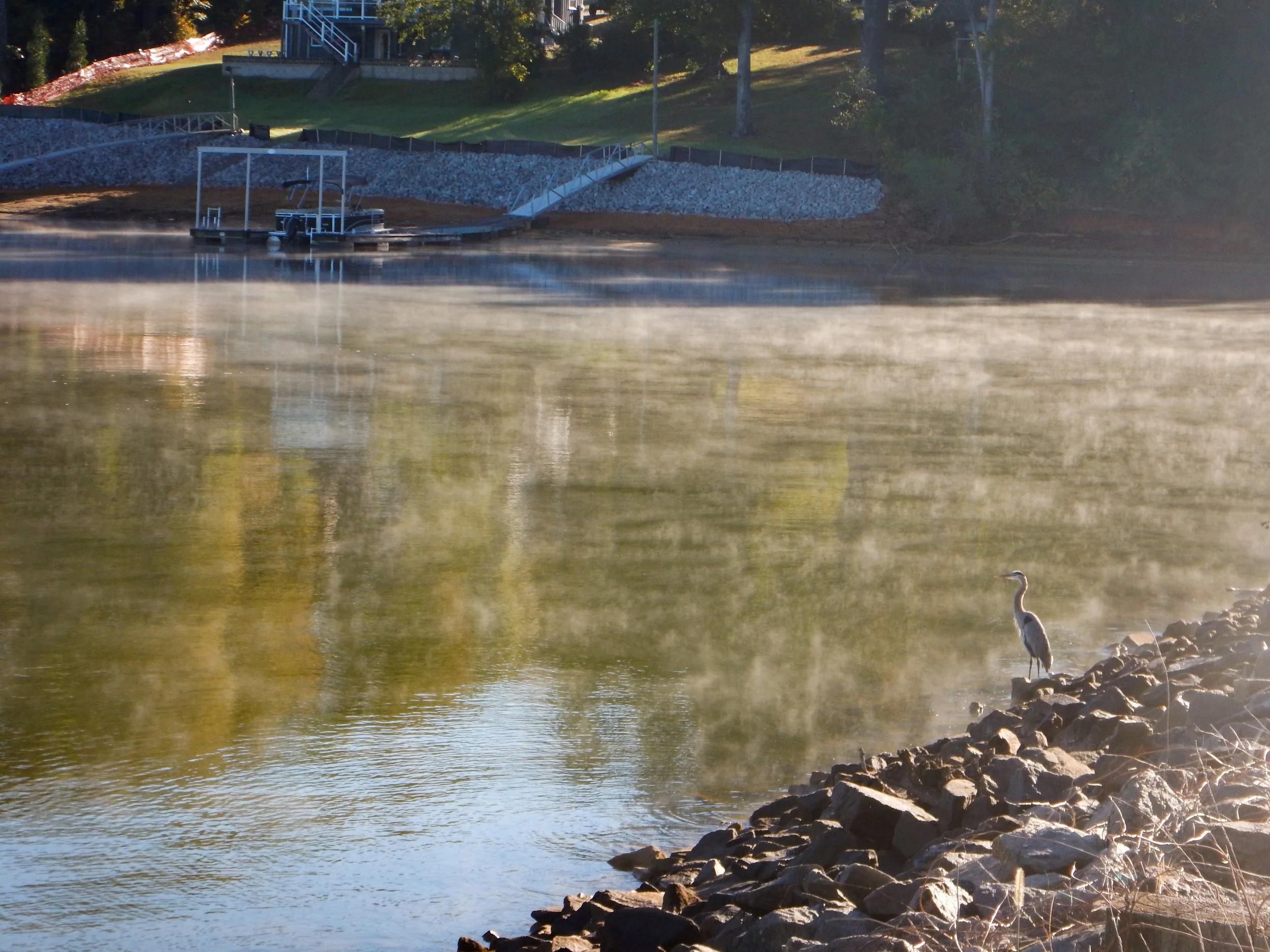Lake Kerr steaming in the cold morning air