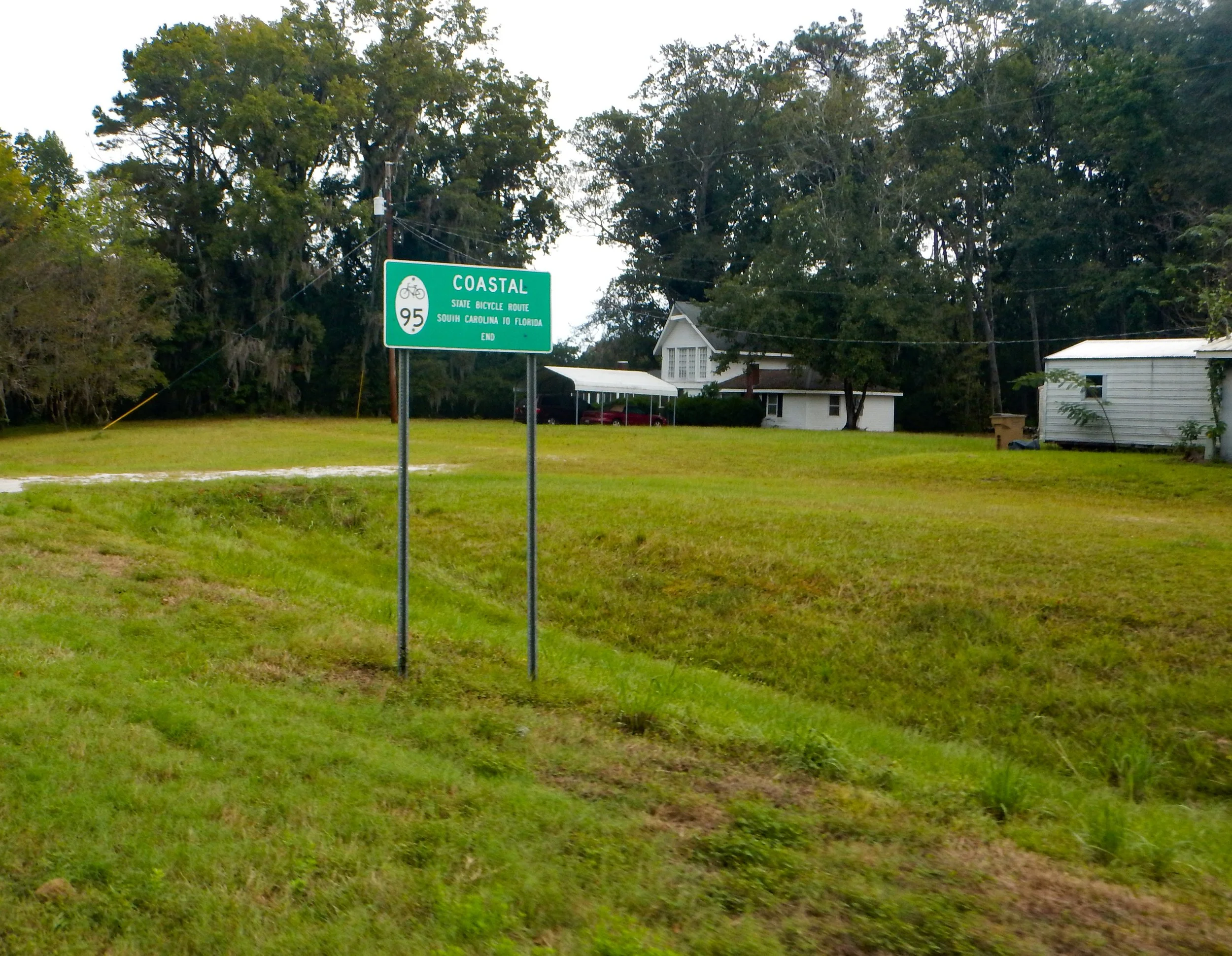 End of East Coast Bikeway at GA-SC boarder