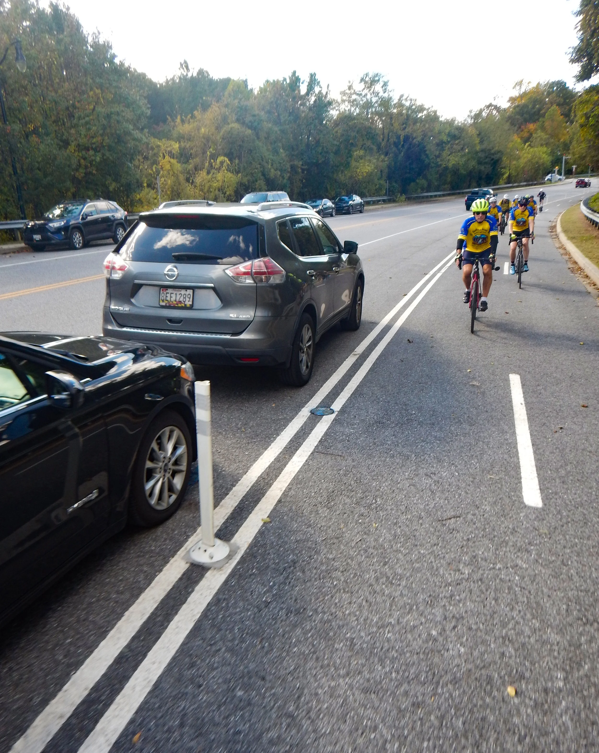 Bike trail riding against traffic