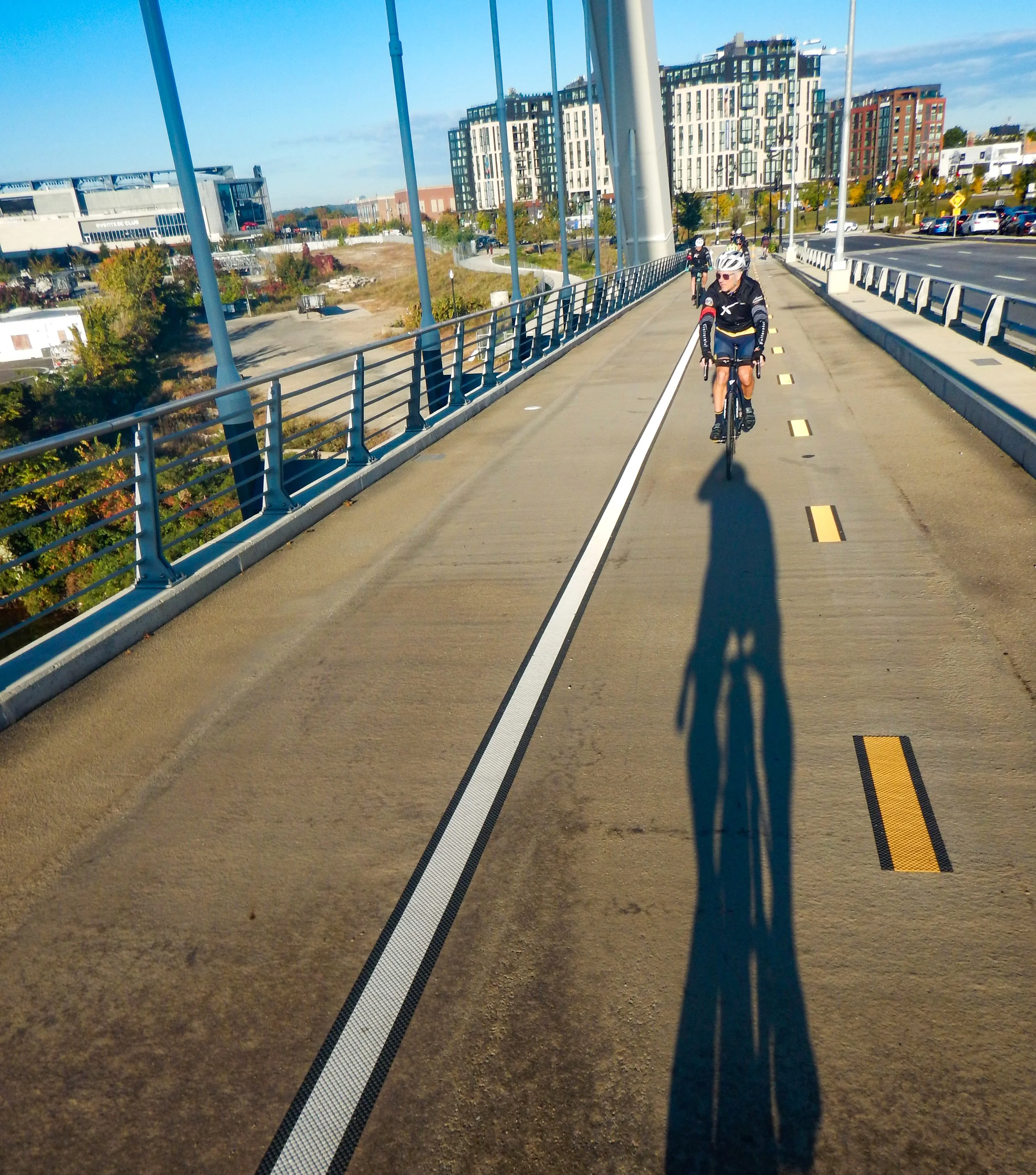 Riders heading East over South Capitol St. Bridge