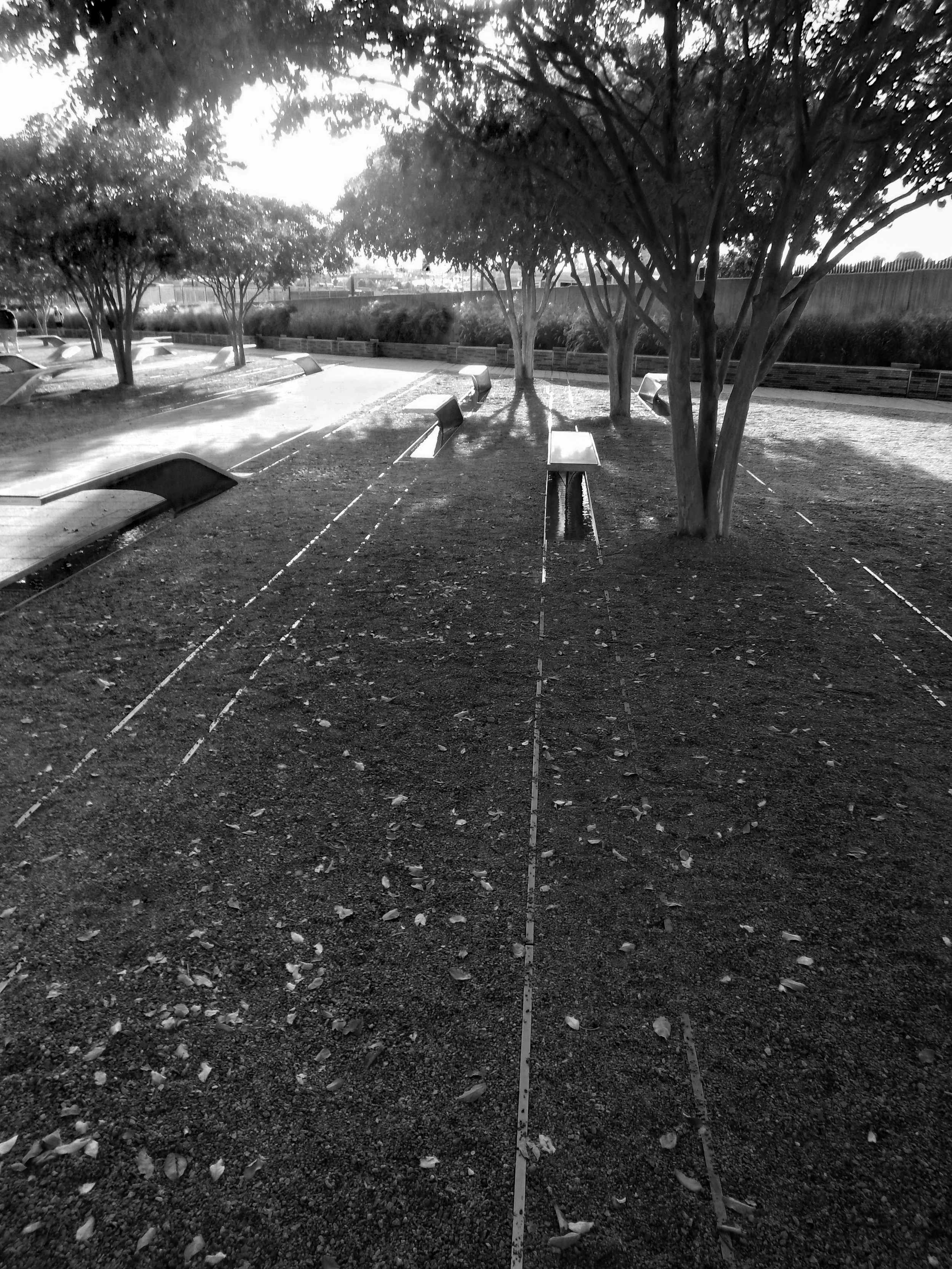 B&W image of 9/11. memorial