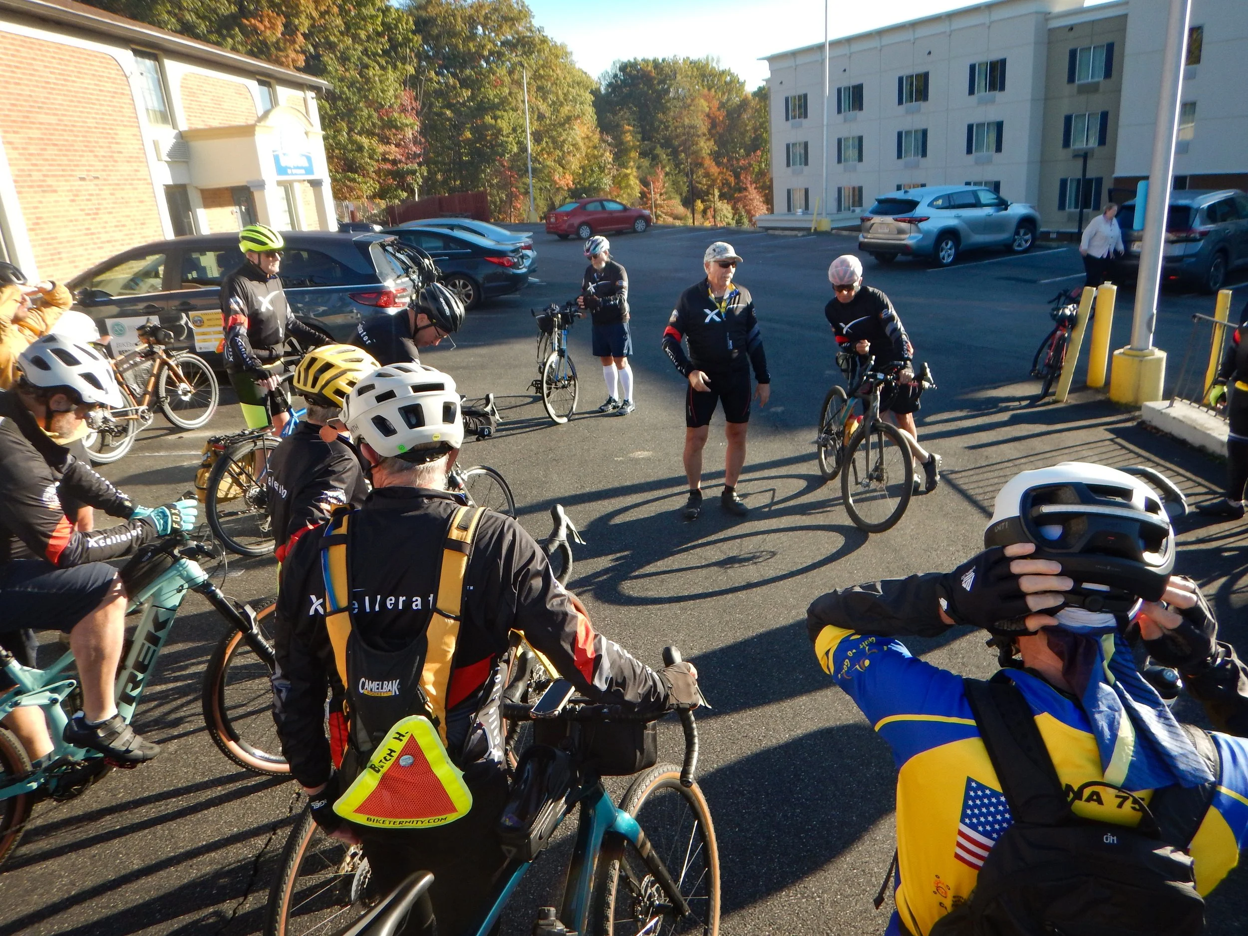 Preparing to ride on day 21