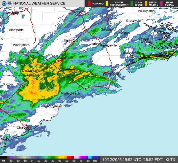 Weather radar over our area