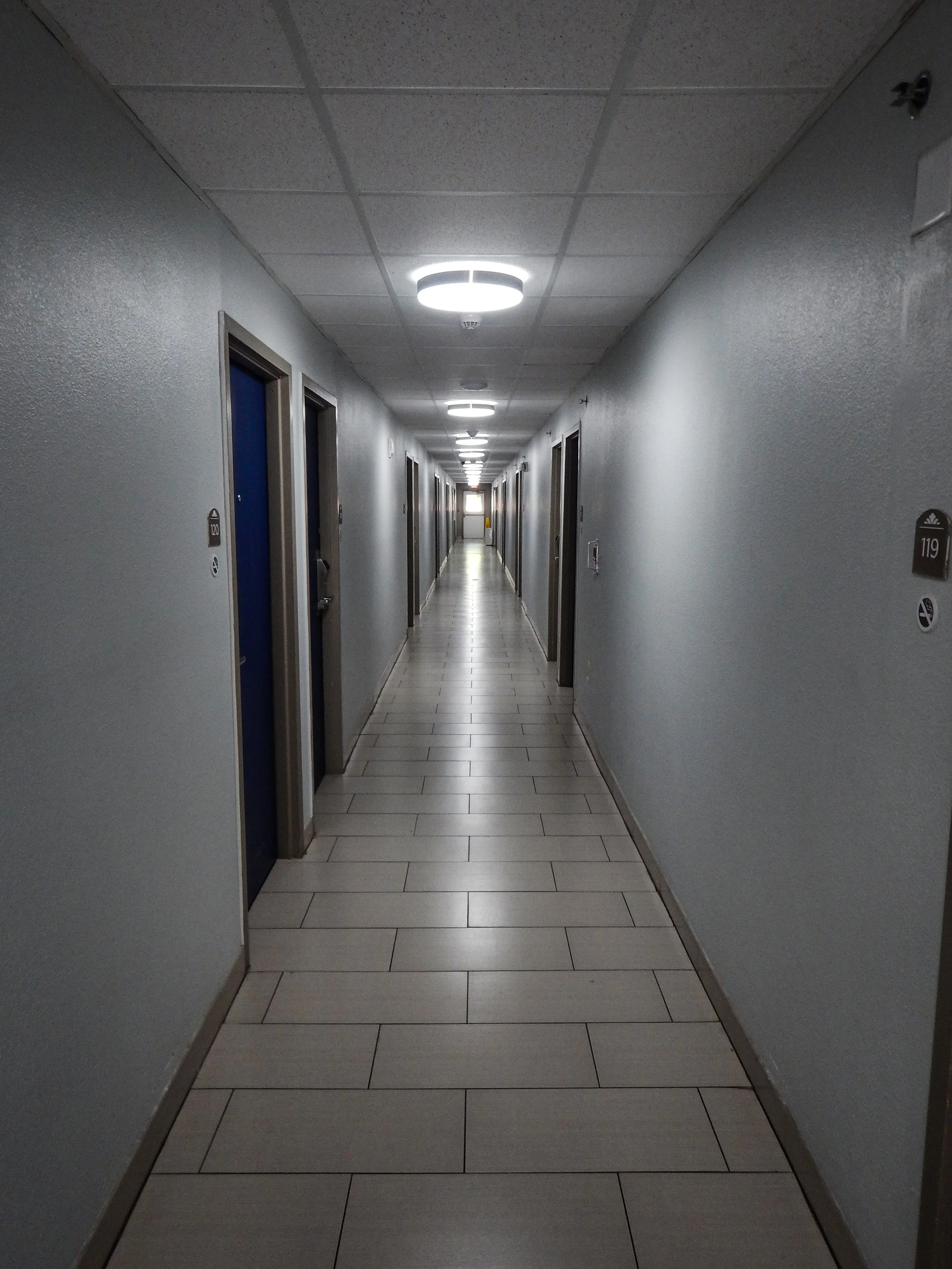 Microtel hallway, Southern Pines, NC