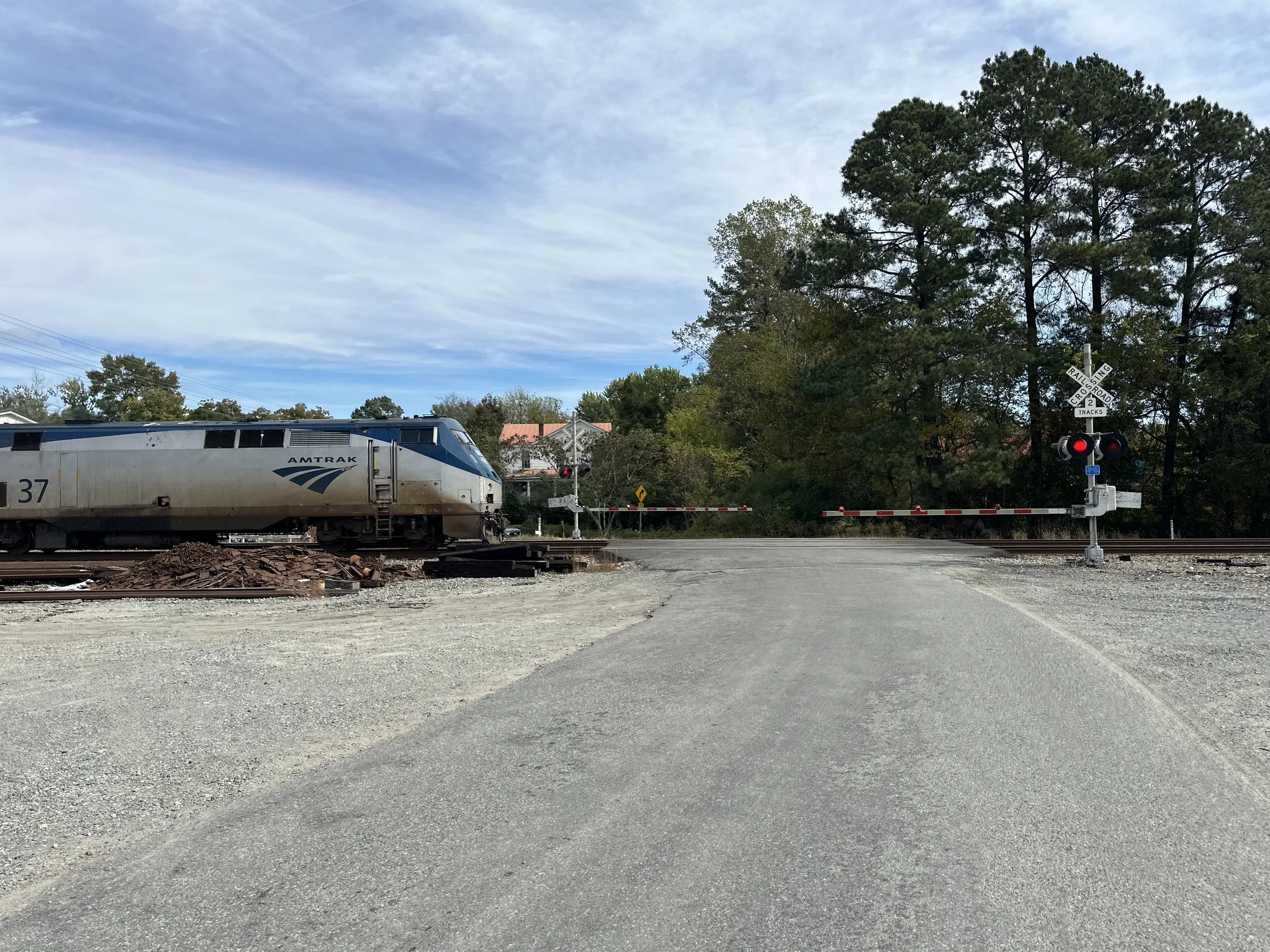 AMTRAK train passing through