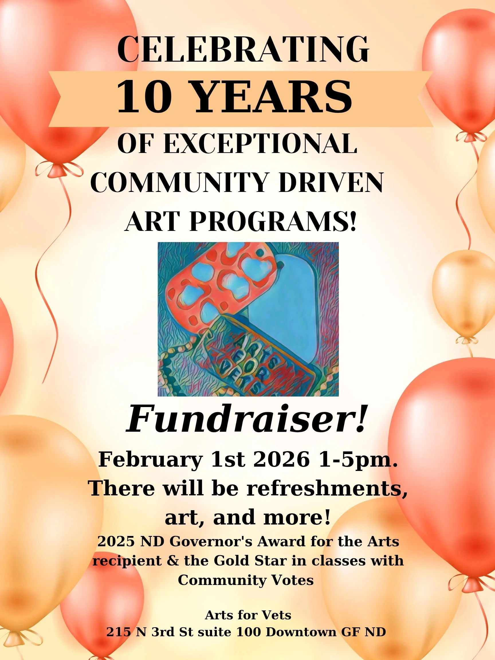 Arts for Vets Fundraiser: Celebrating 10 Years of Creative Service to the Community!