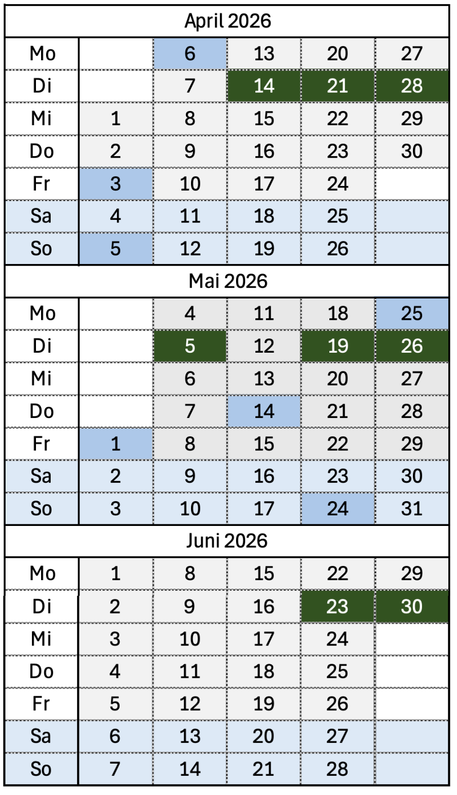 Termine Fit & Vital Kurs April 2026